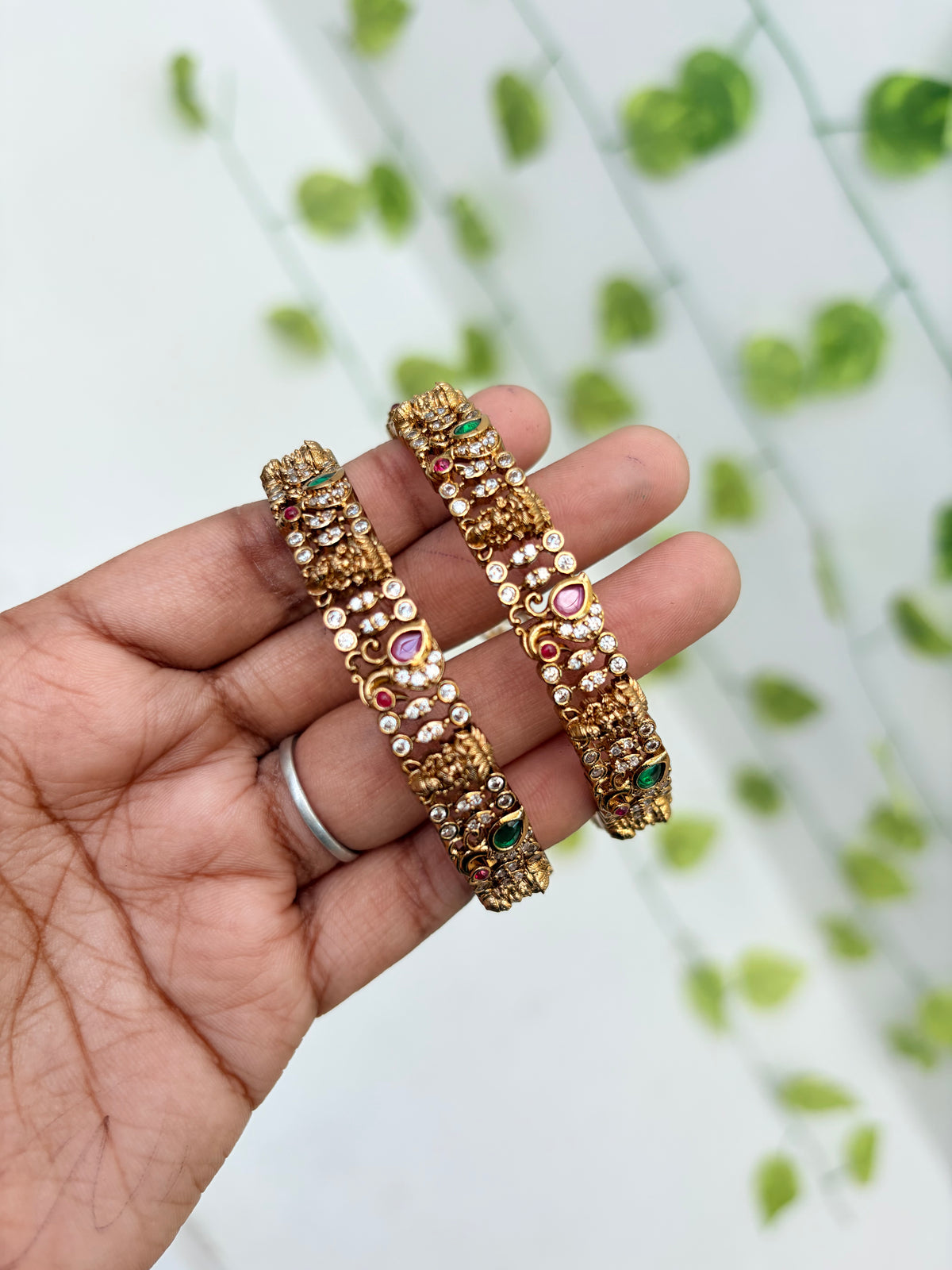 Multi stone duck lakshmi devi bangles sb661
