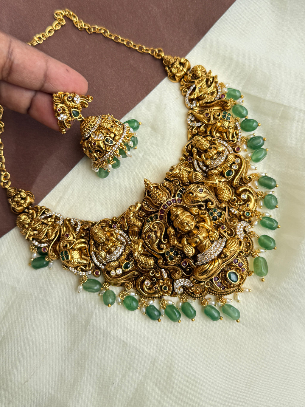 Ns316 3D nakshi Lakshmi Devi neckset
