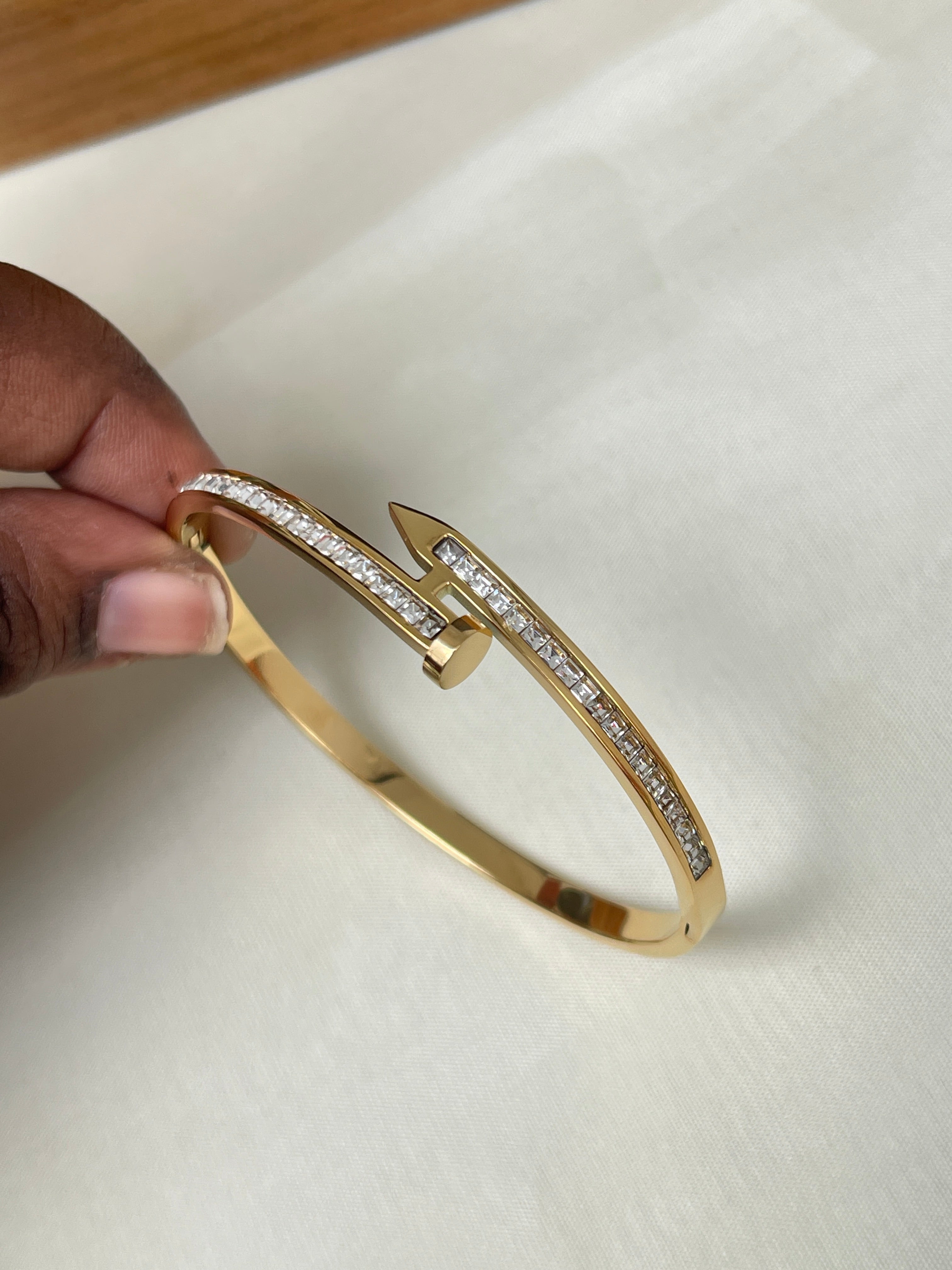 Ab034 Nail gold bracelet