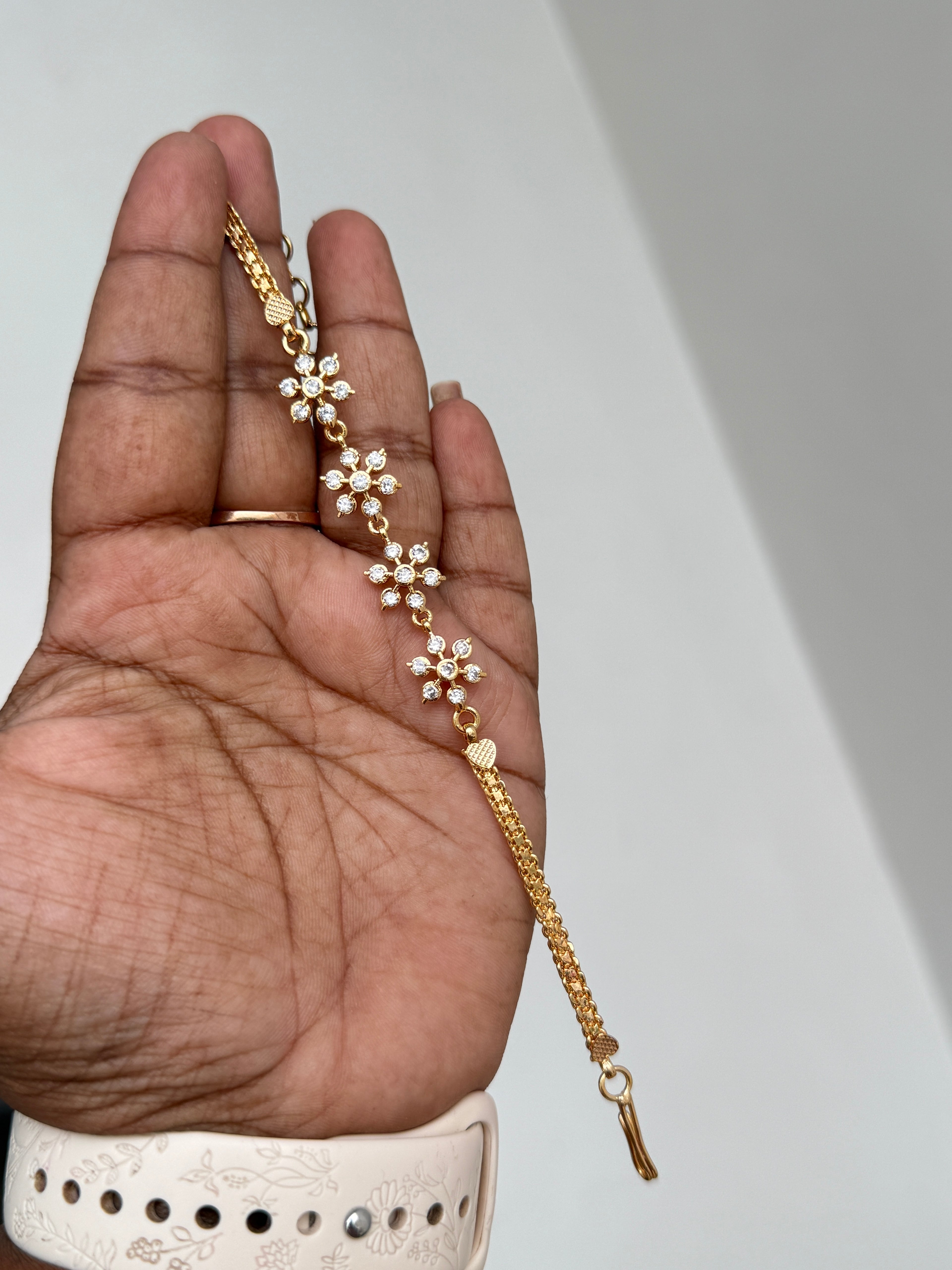 Br532 4 flowers panchaloham bracelet for 2-8&2-10 size