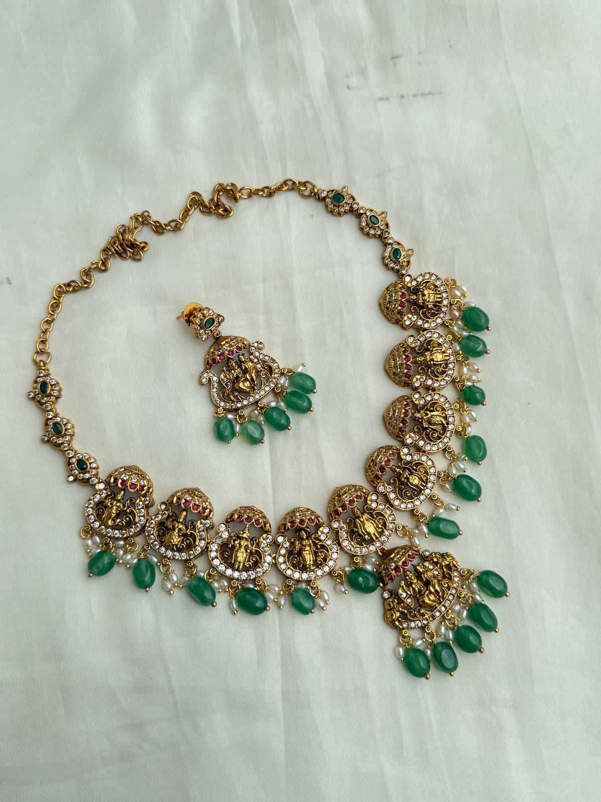 Ns318 lord lakshmi narasimha swami neckset – Yuvi_Collections