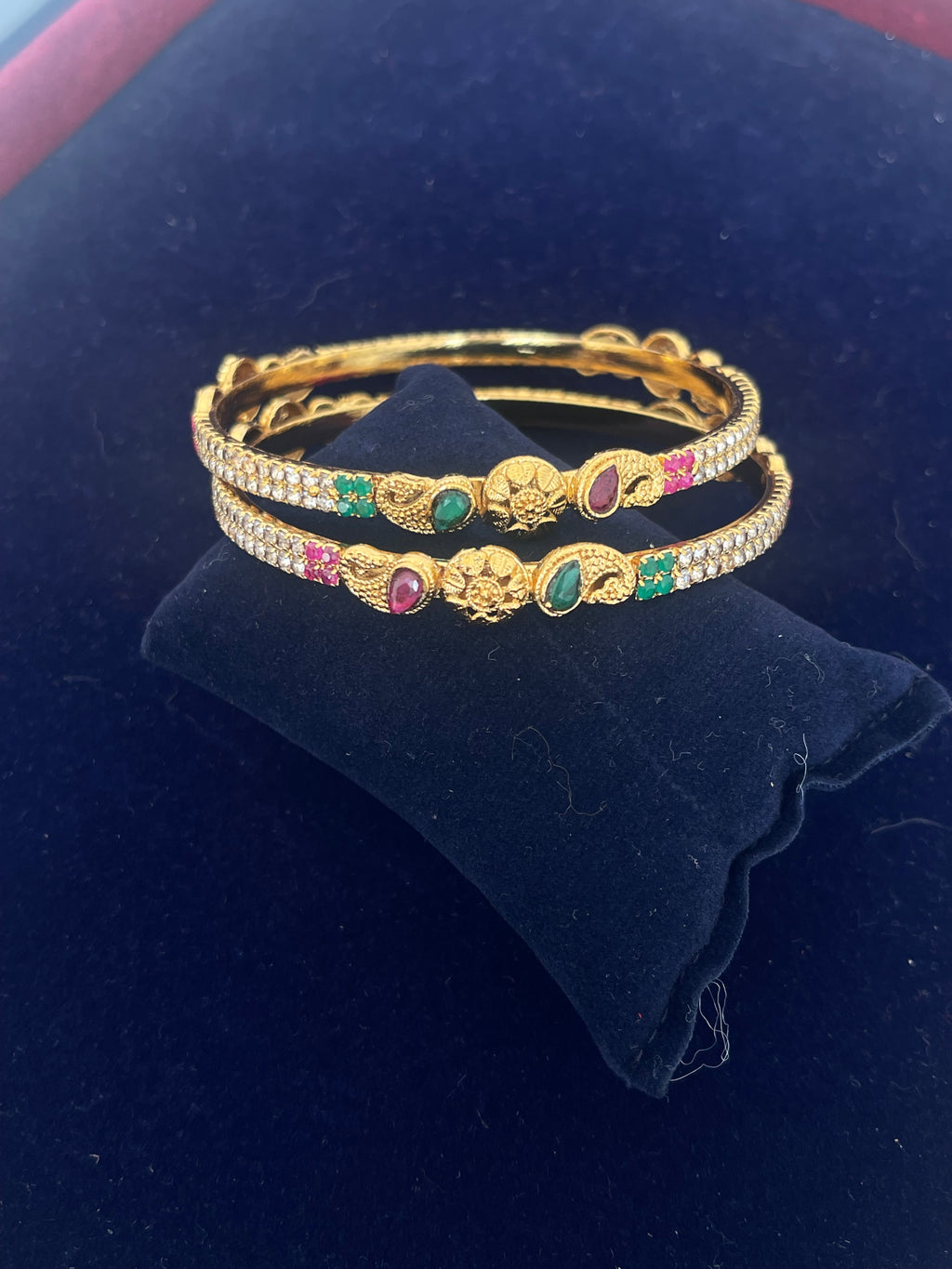 Cz multi peacock bangles sb524