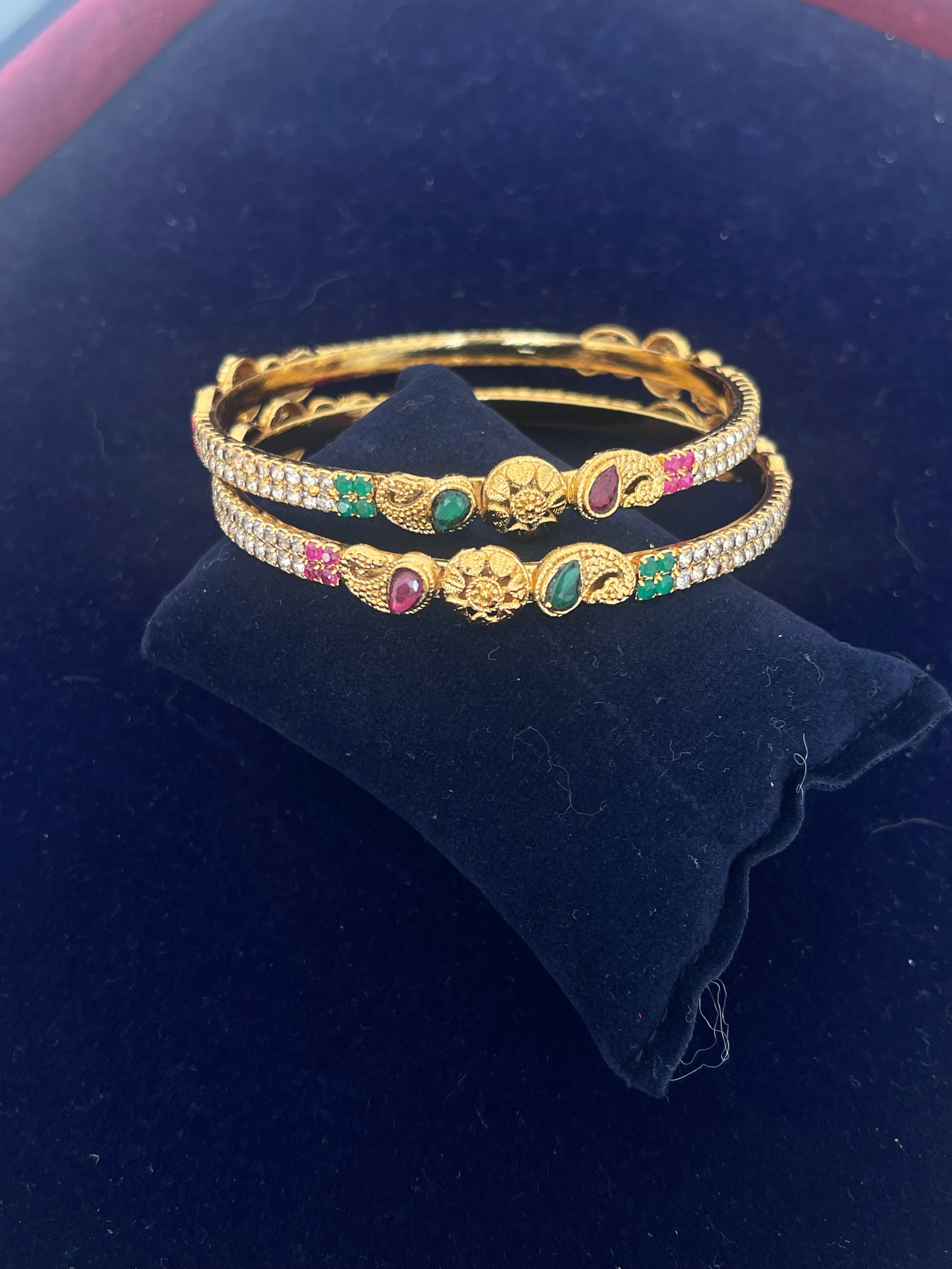 Cz multi peacock bangles sb524