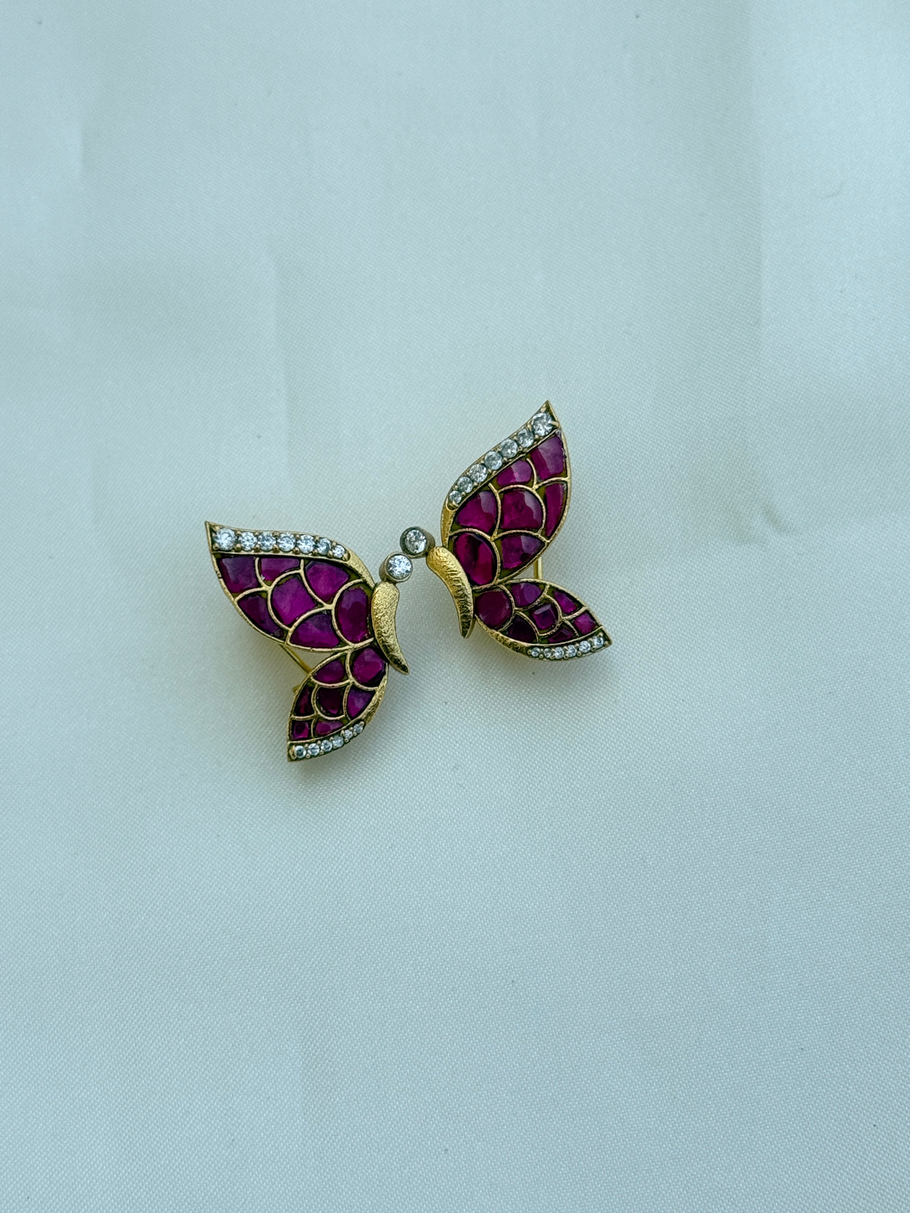 St023 jadau kundan butterfly stud