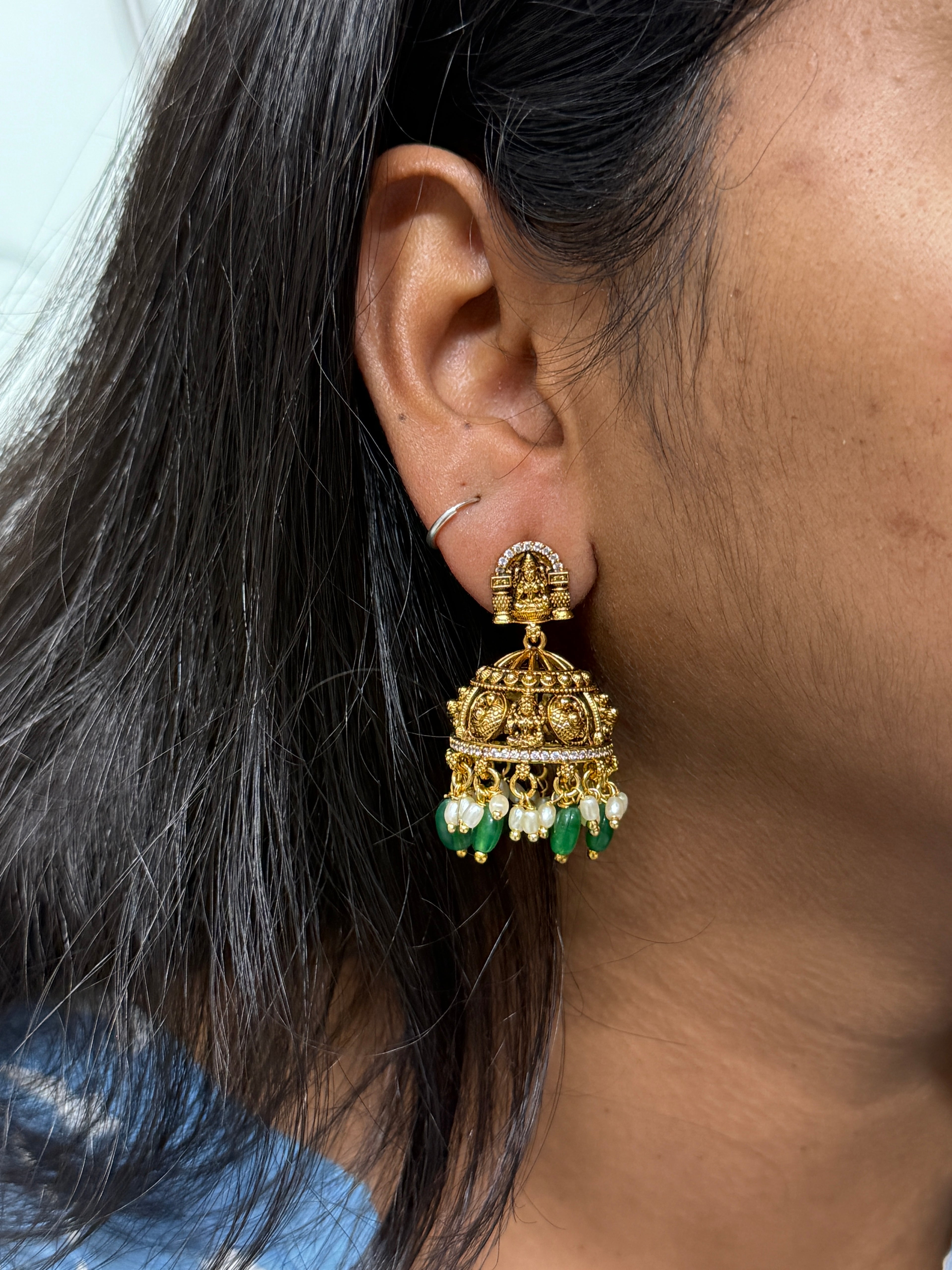 Er92 nakshi Lakshmi Devi butta Earrings
