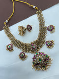 NS649 nakshi jadau kundan golden loop Neckset