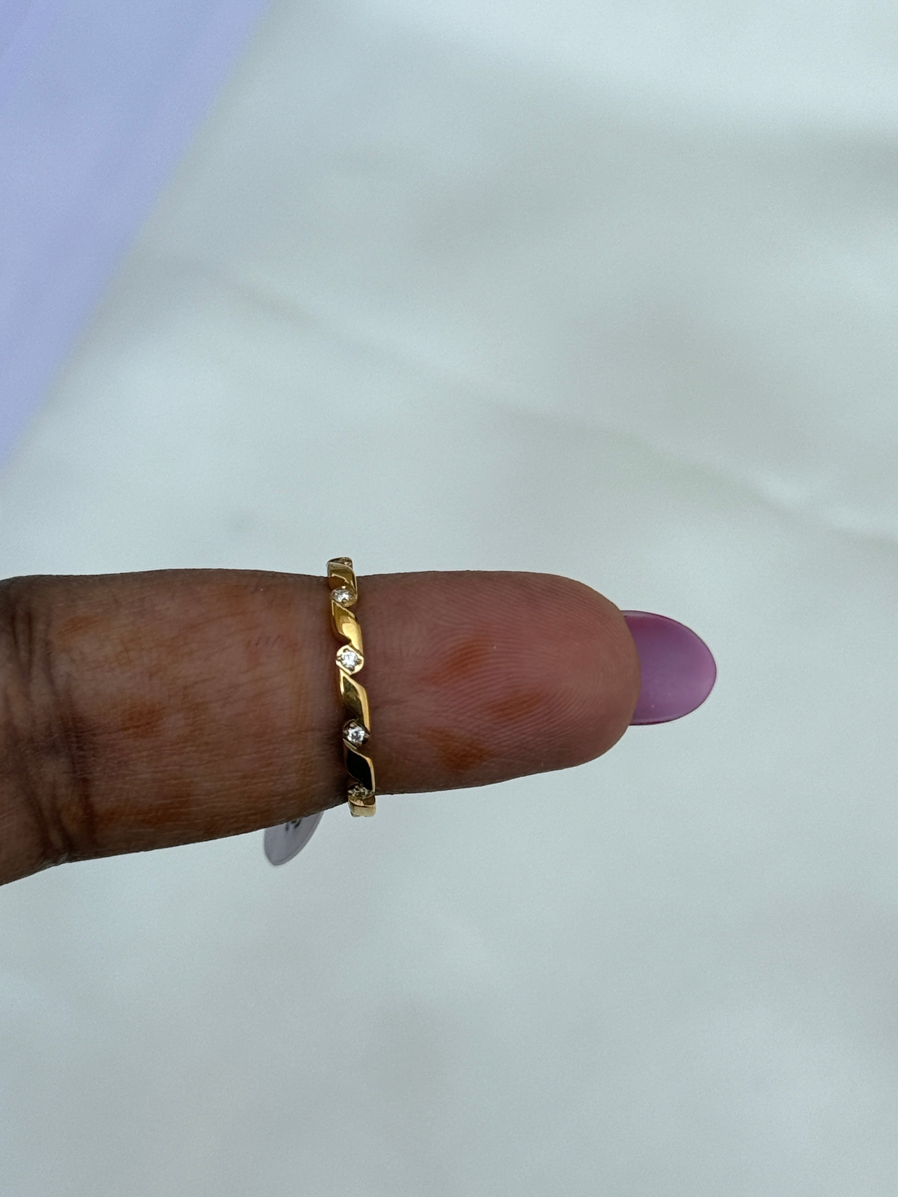 Rg064 anti tarnish 6 stones finger ring