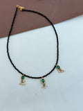 BB079 18inches single line crystal Black Beads