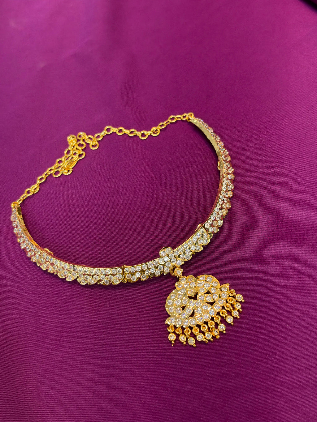 Ph904 Panchaloham white stone kante Neckset