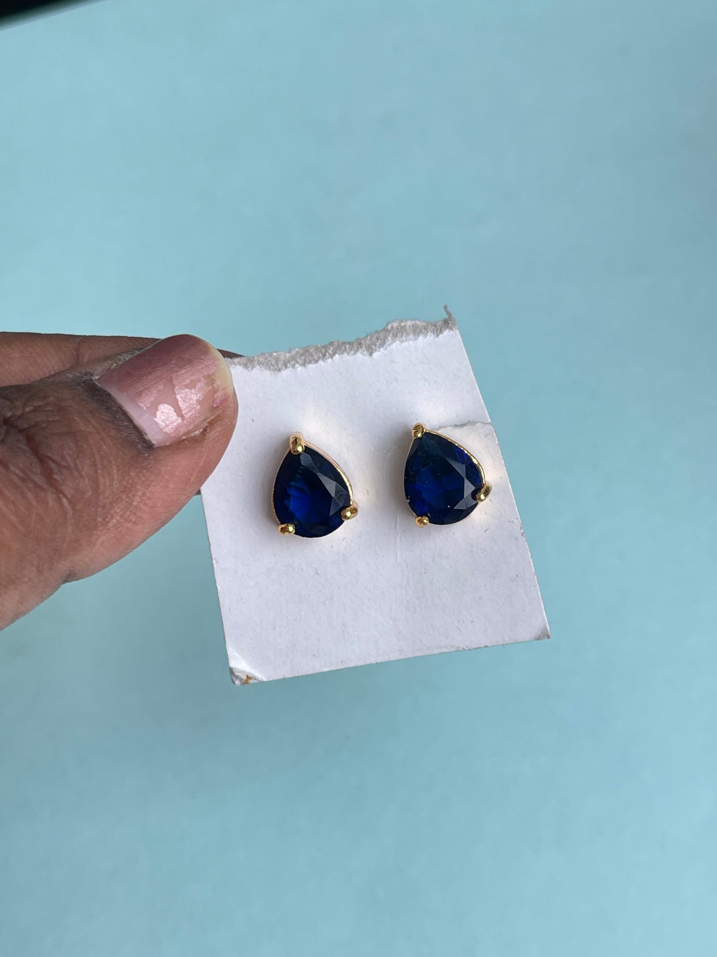 Blue studs with screw back studs