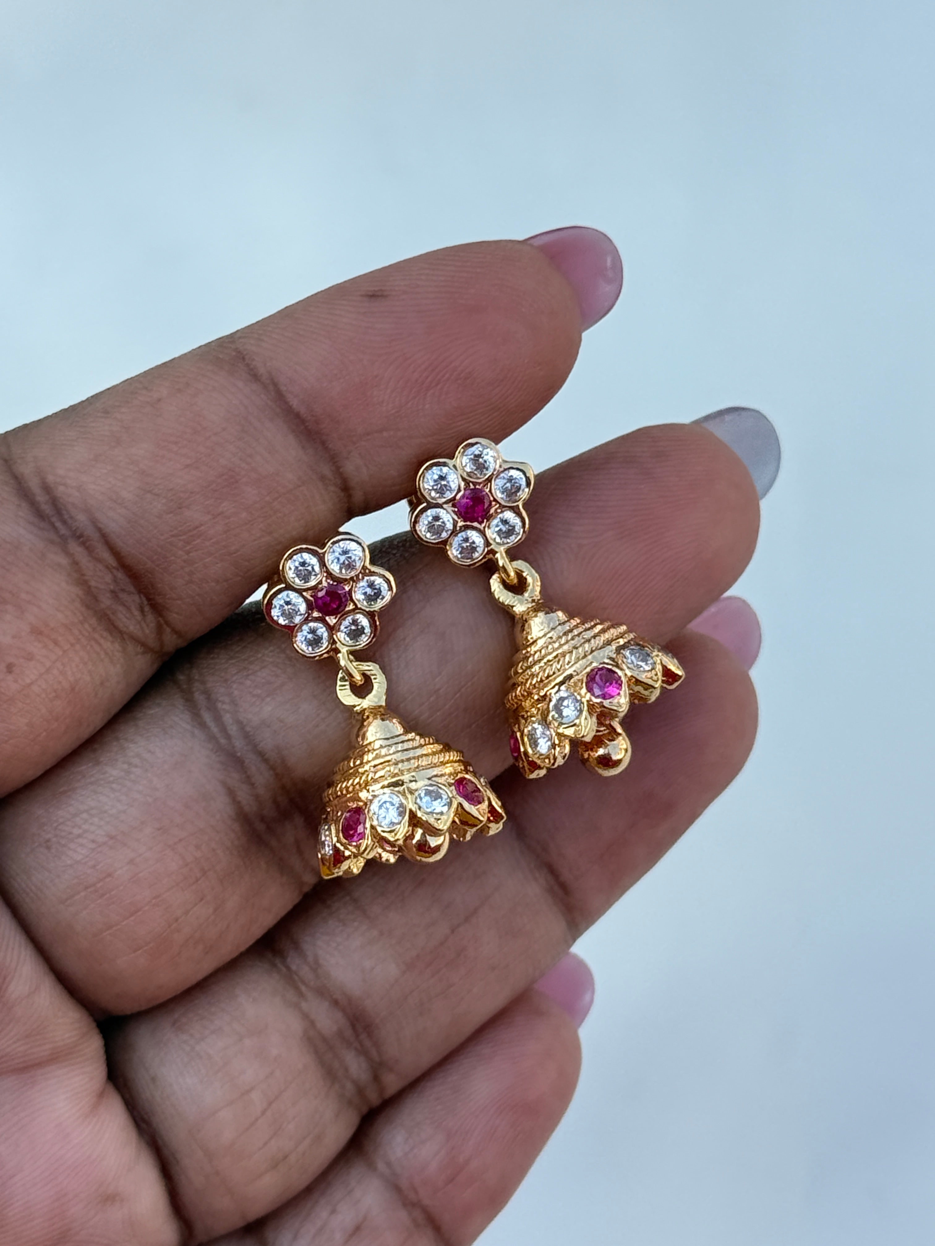 Ph173 panchaloham butta earrings back screw  earrings