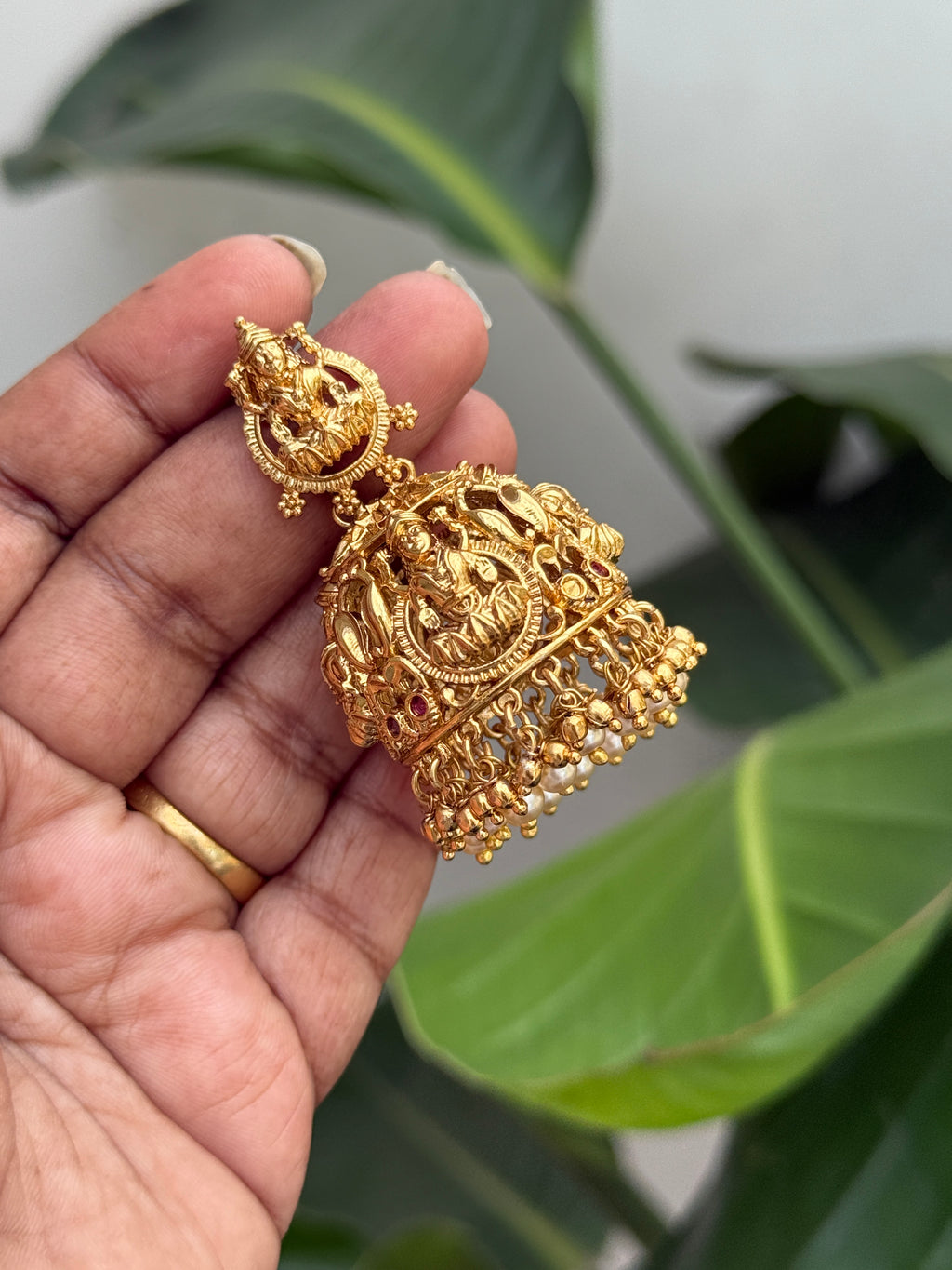 Er82 Lakshmi Devi nakshi butta Earrings