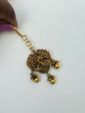 Nakshi peacock tikka with gold and green beads tk0041 TK513