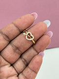 Heart-Arrow anti-tarnish adjustable finger ring RG030