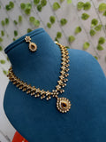 Ns873 pink pendant stones short Neckset with earrings