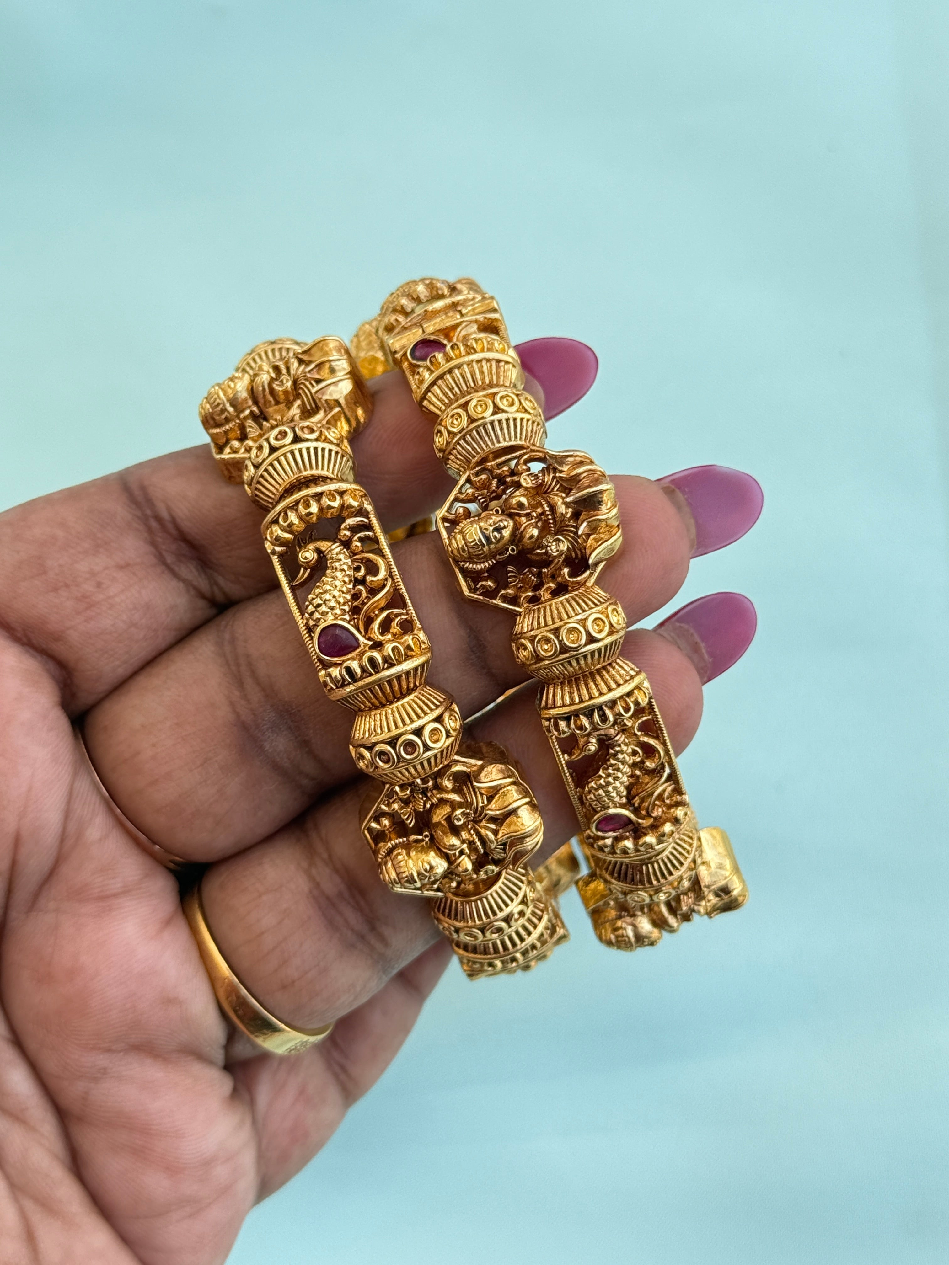 Sb623 nakshi peacock lakshmidevi openable screw type bangles