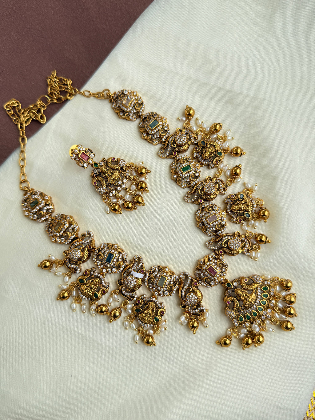 Ns301 cz Lakshmi Devi neckset