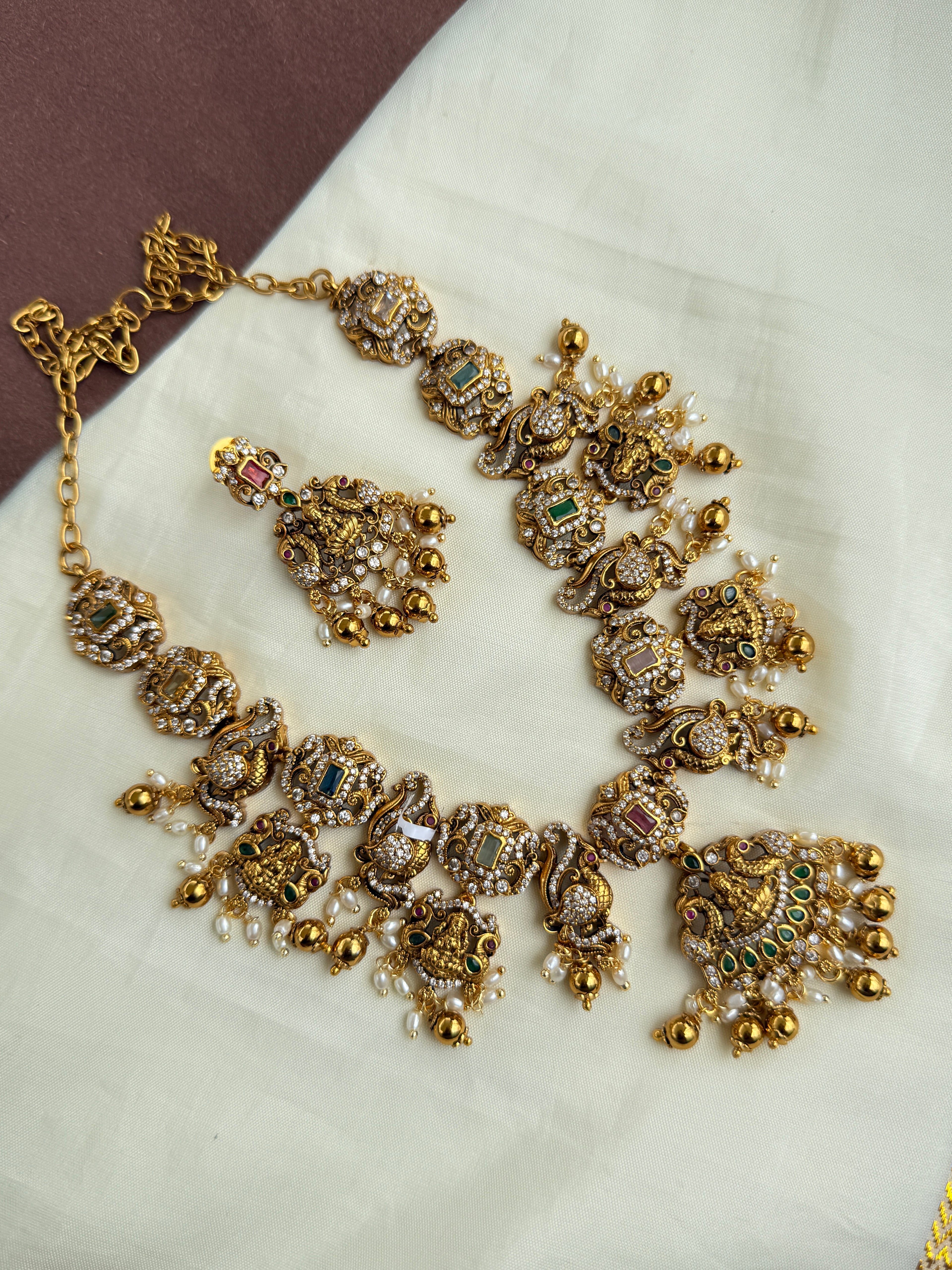 Ns301 cz Lakshmi Devi neckset