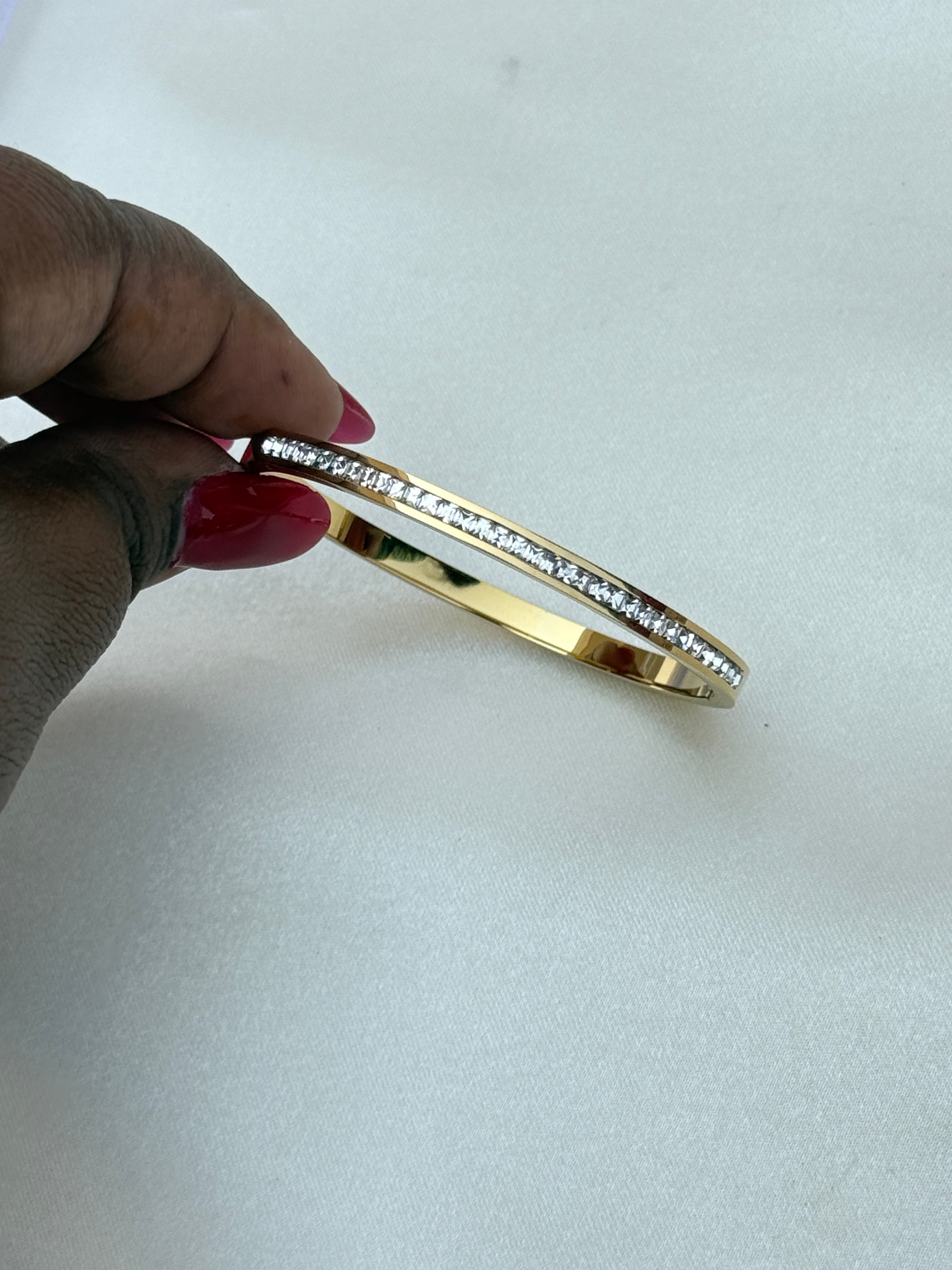 Ab070 anti tarnish stones openable kada bracelet suits for 2.0 and 2.2 size
