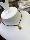 Bb457 18inches lakshmidevi kasu crystal blackbeads