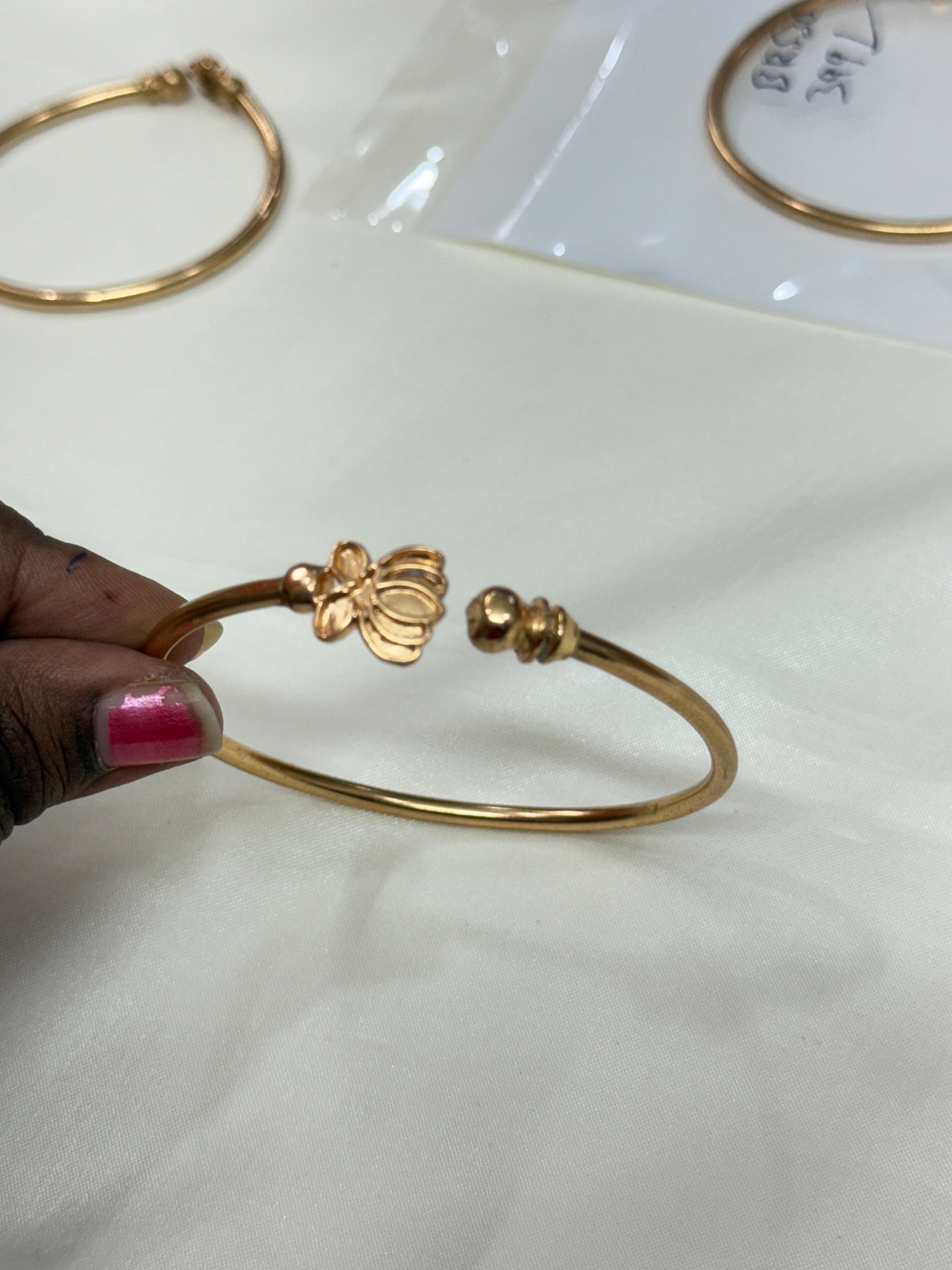 Br530 adjustable panchaloham lotus bracelet