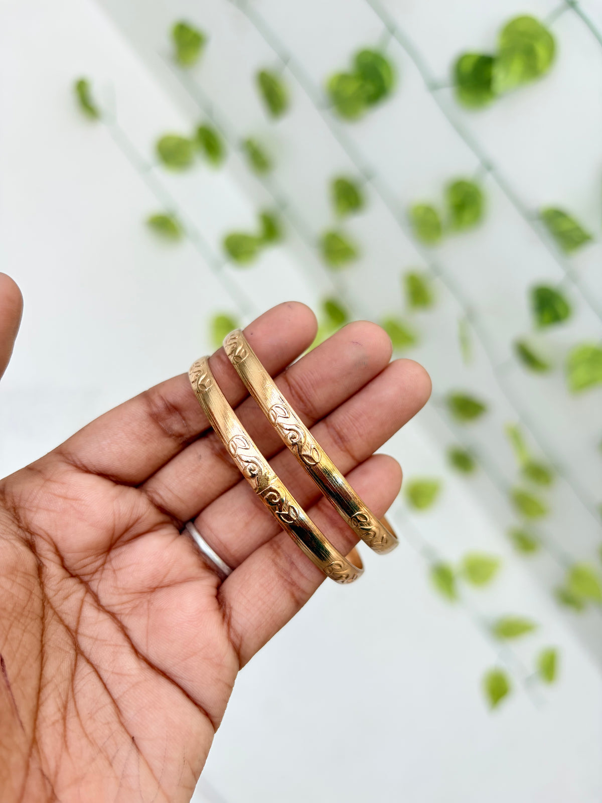 Unique design Unpolished Panchaloham daily wear bangles ph631