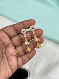 Ph592 Panchaloham flower stones double butta back screw earrings
