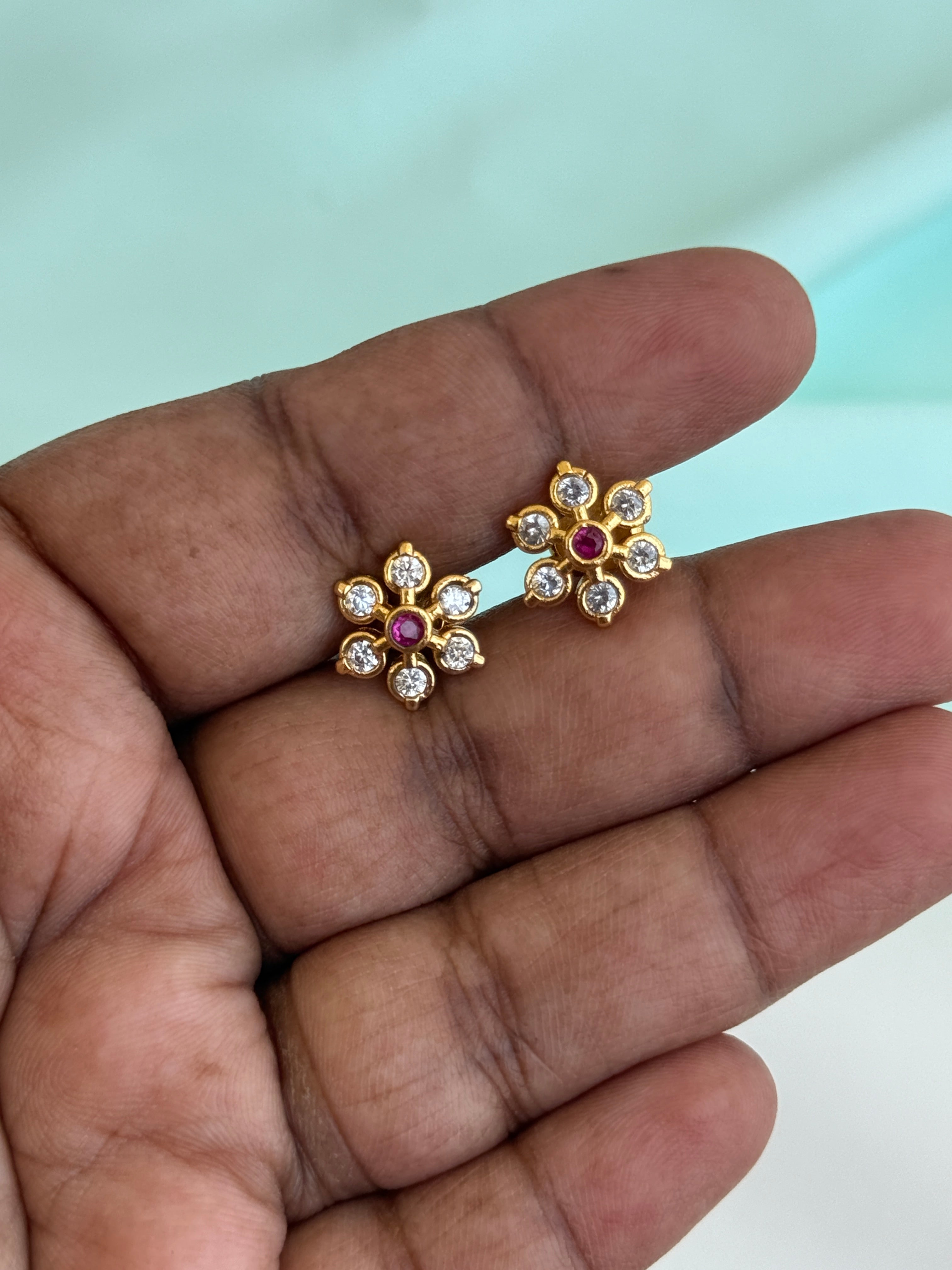 Ph170 panchaloham 7 stone back screw studs suits for kids andd adults