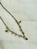 BB005 single line leaf Black Beads in purple and green