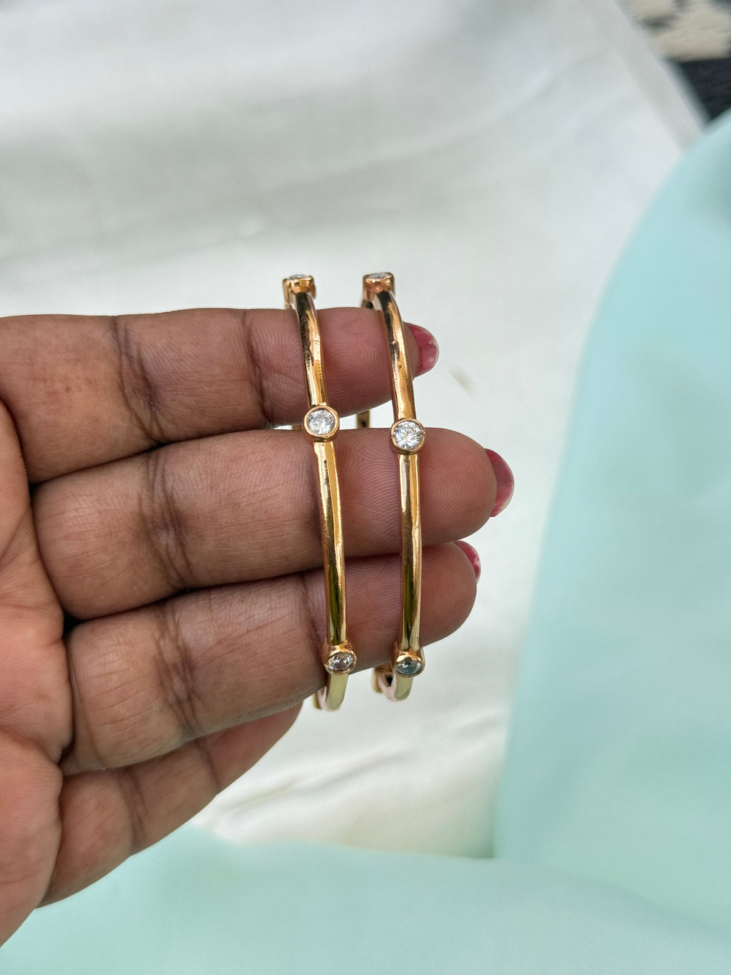 Ph034 Panchaloham unpolished  stone dailywear bangles