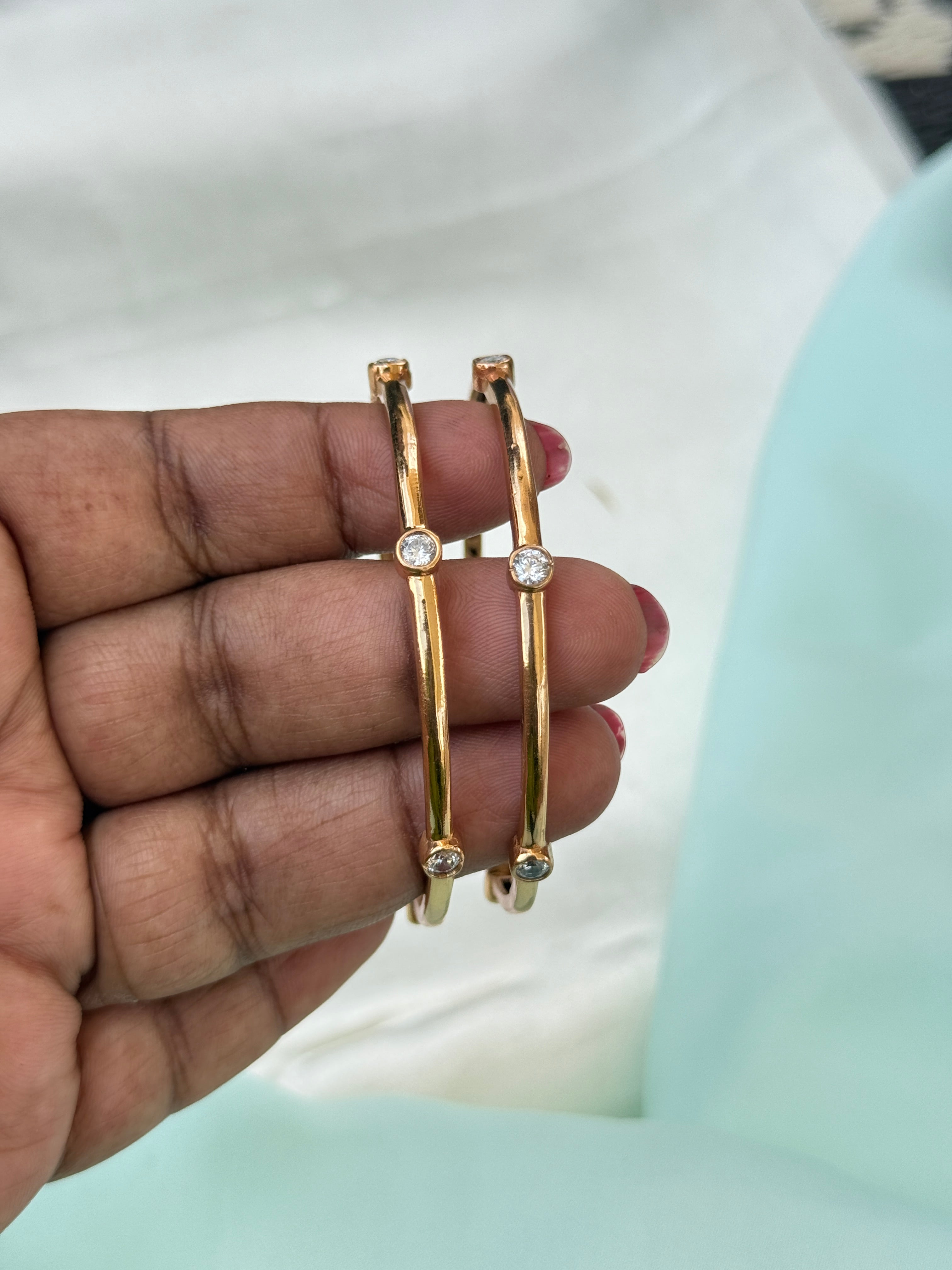 Ph034 Panchaloham unpolished  stone dailywear bangles