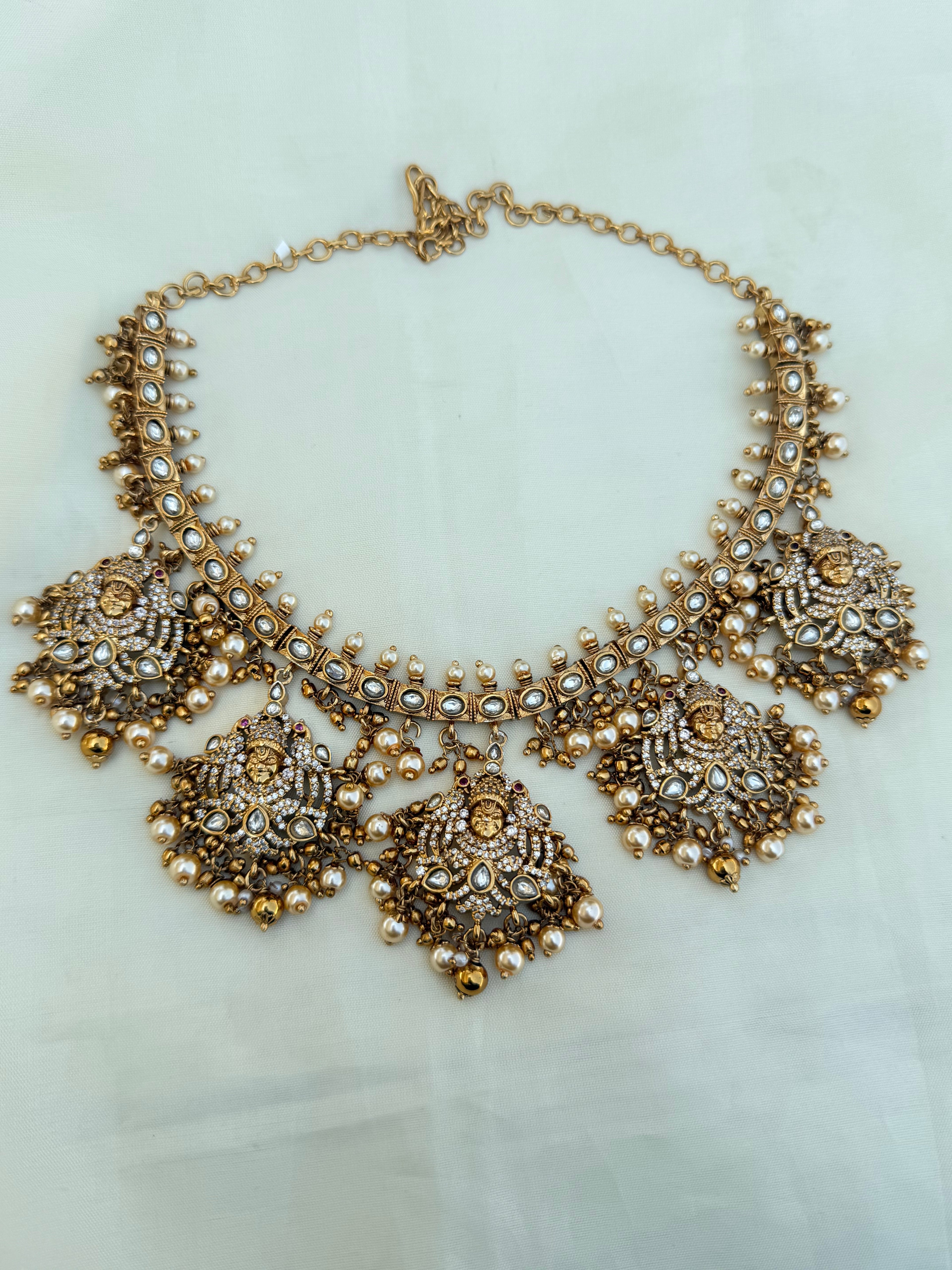 Ns3000 lord venkateshwara heavy uncut kundan neckset