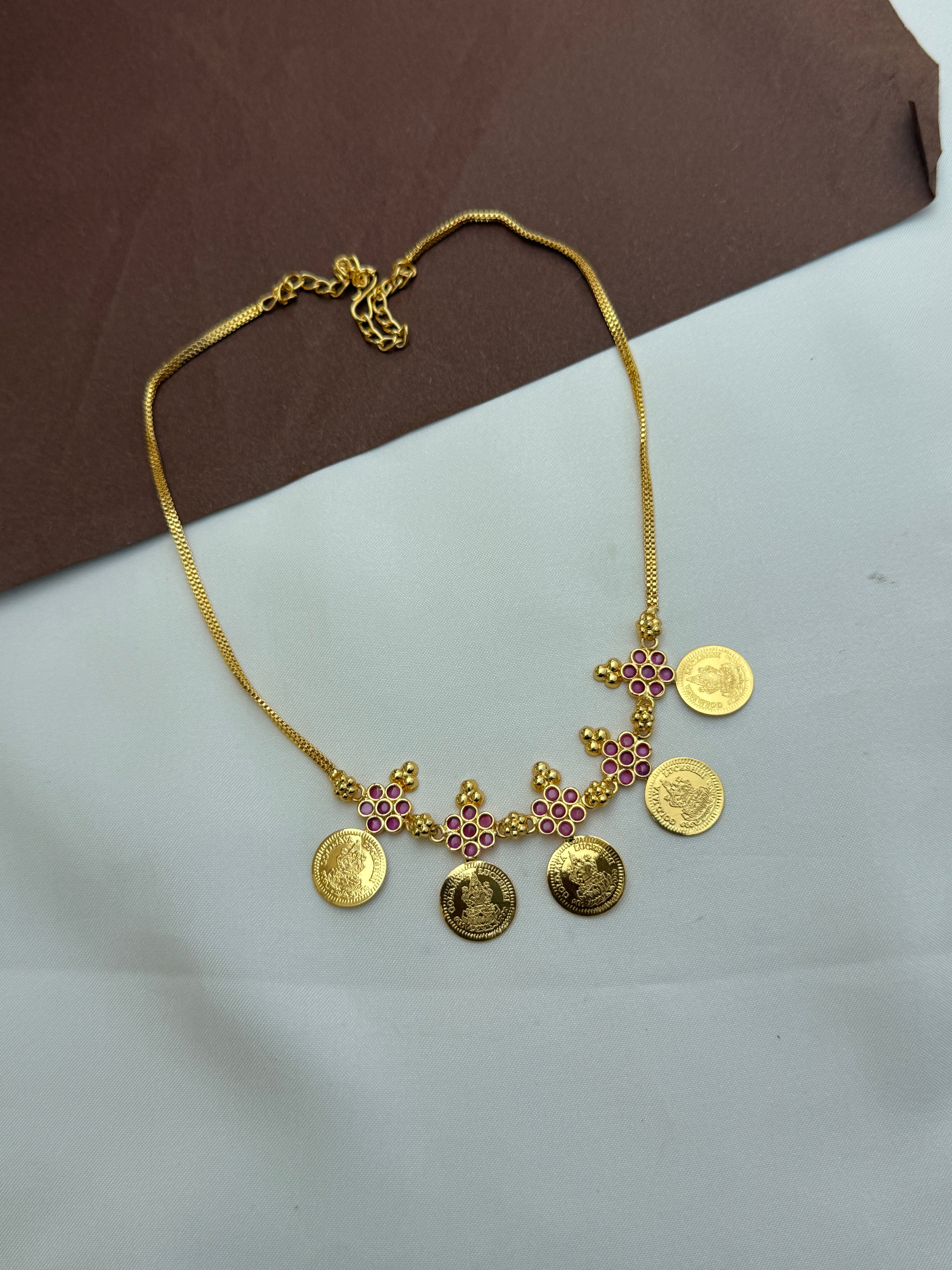 Ph308 panchaloham  kasula Lakshmi devi neckset suits  for kids and adults