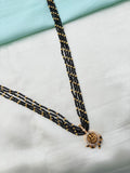Lakshmidevi pendant crystal beads with 4 layers 18 inches black beads bb361