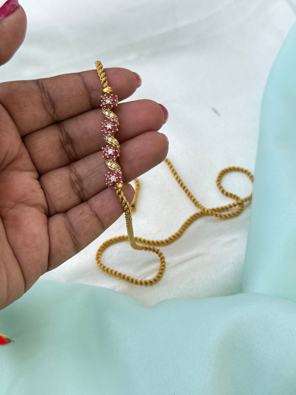 Tc052 Panchaloham unpolished 25 inches thali chain