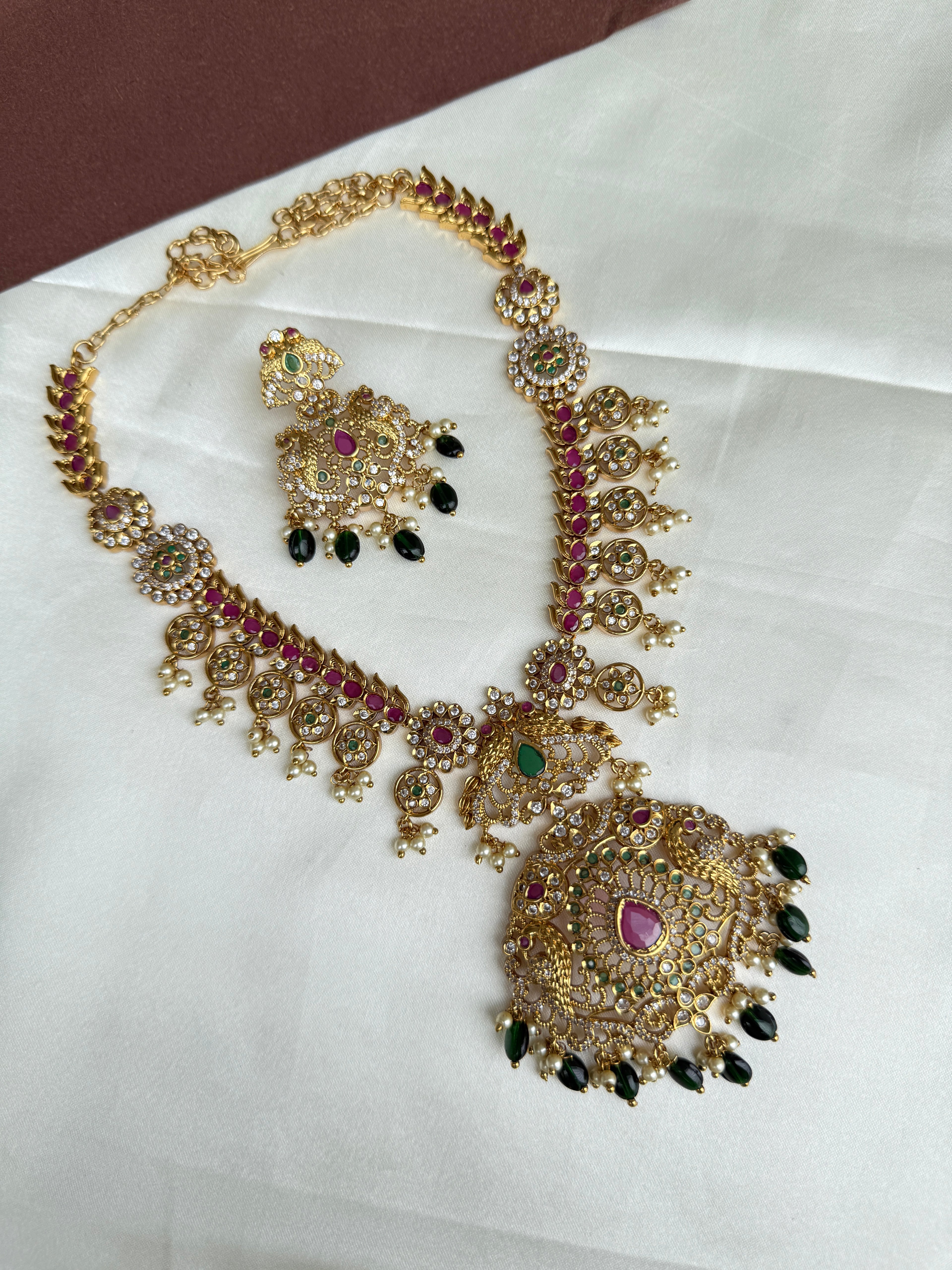 Lh2018 multi cz kemp stone 3/4th neckset