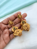 Matt gold Lakshmidevi butta earrings Er956