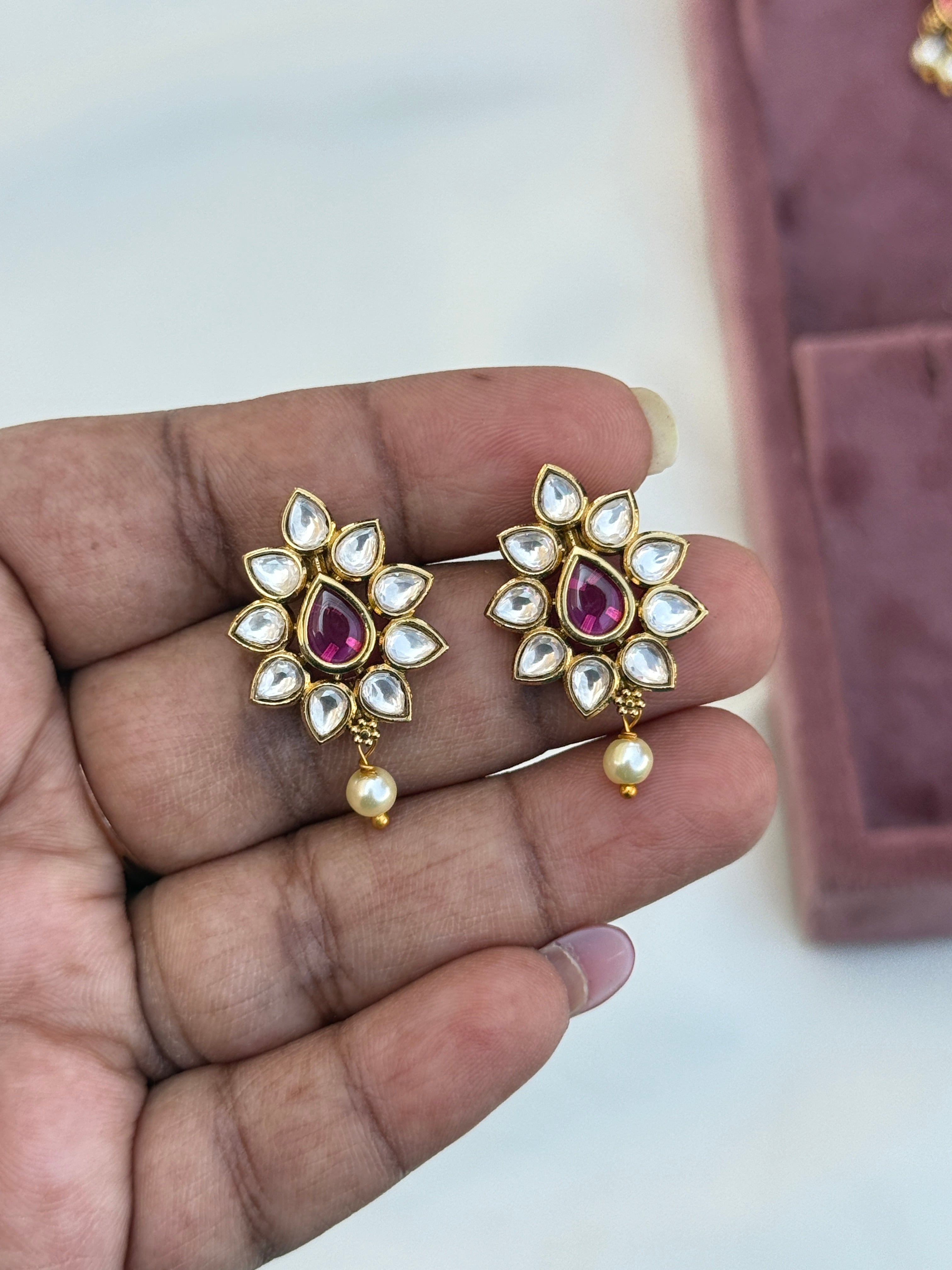 St033 ruby studs