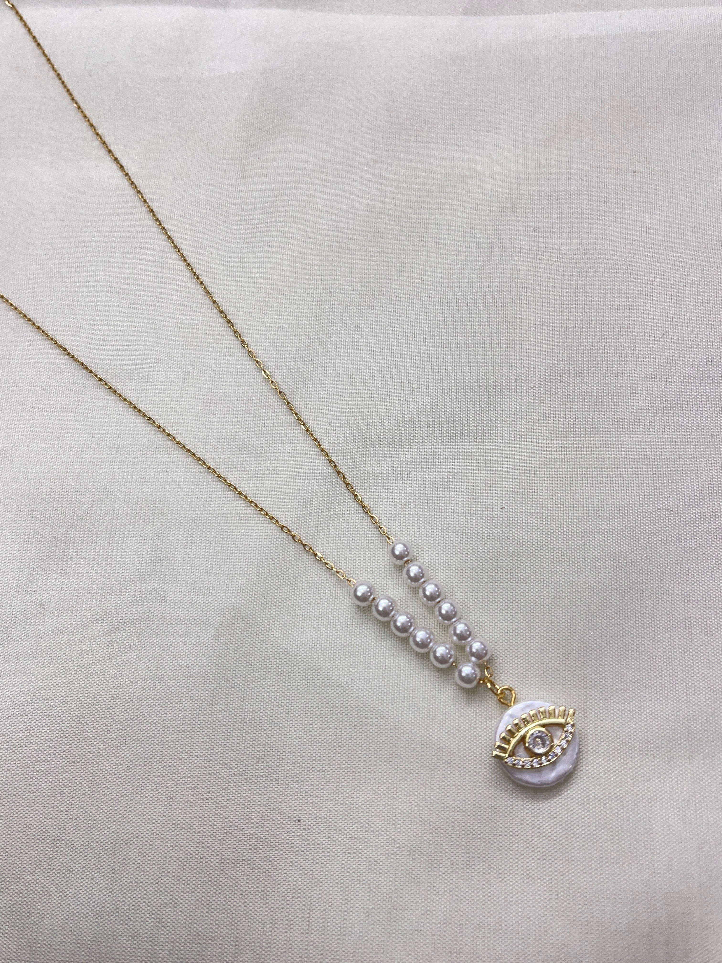 Pearl evileye neckline dc507