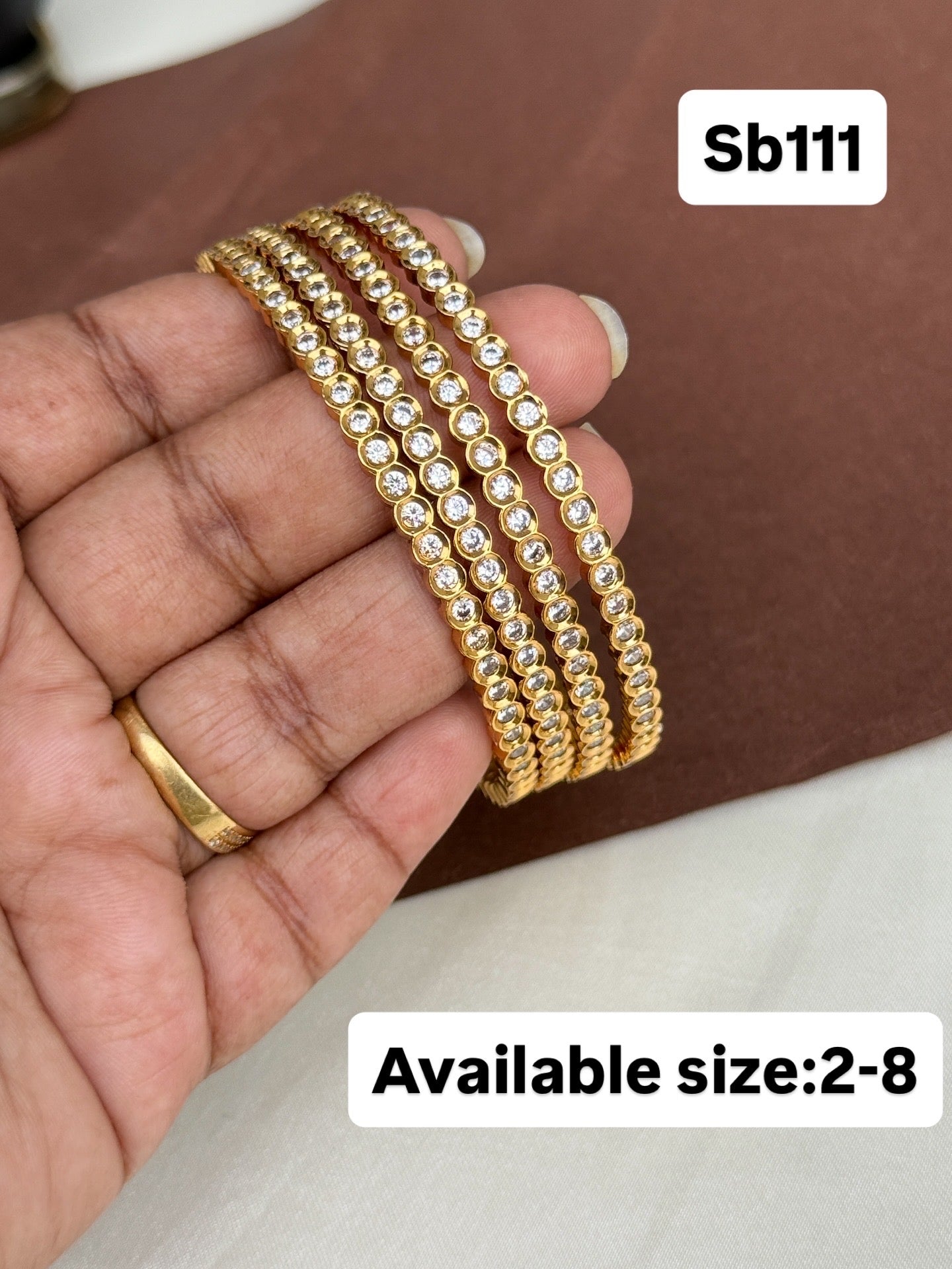 Sb111 set of 2(2 bangles)  ..stone bangles in 3 colors