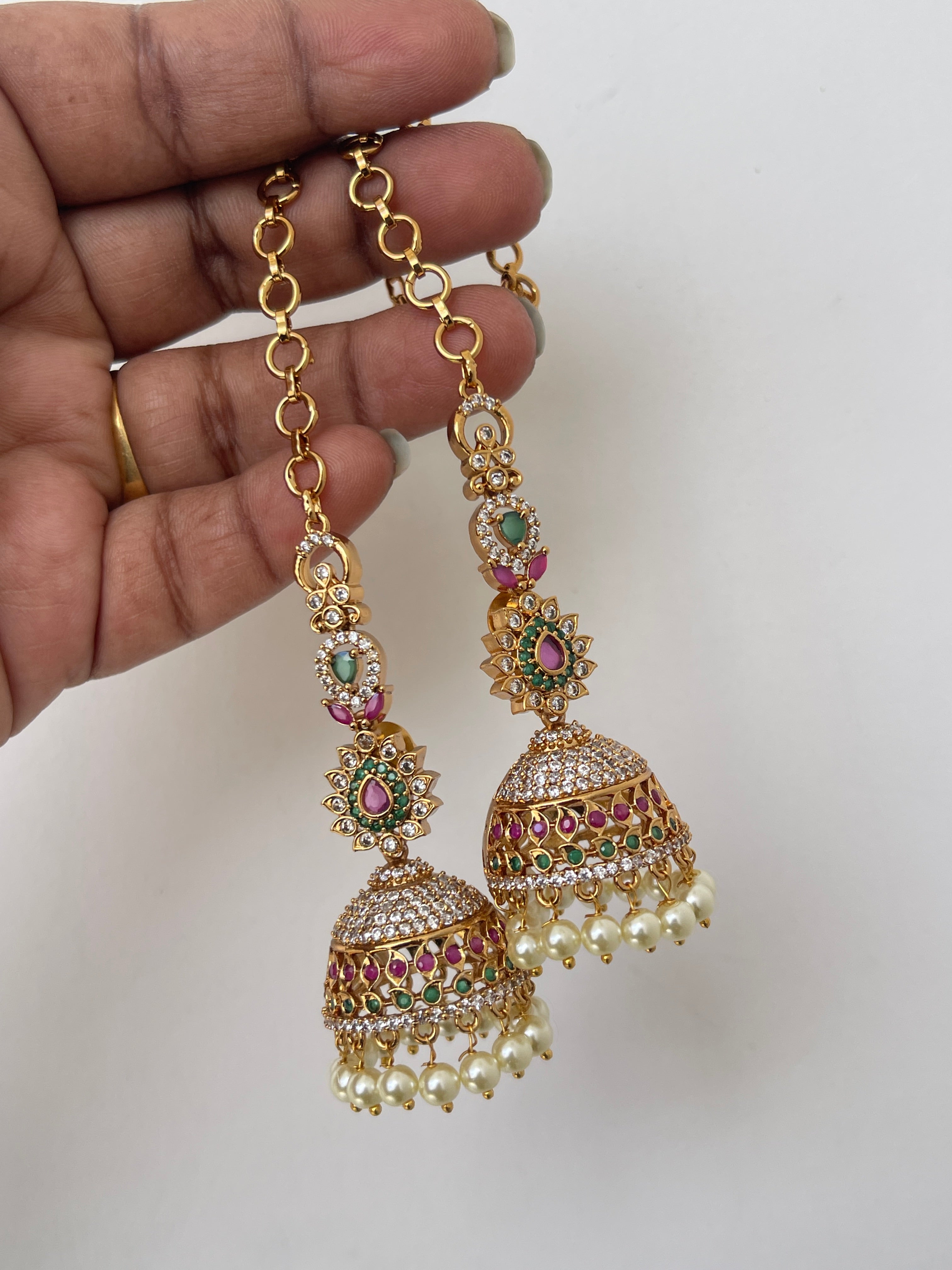 Multi butta earrings can use in 2 ways..!