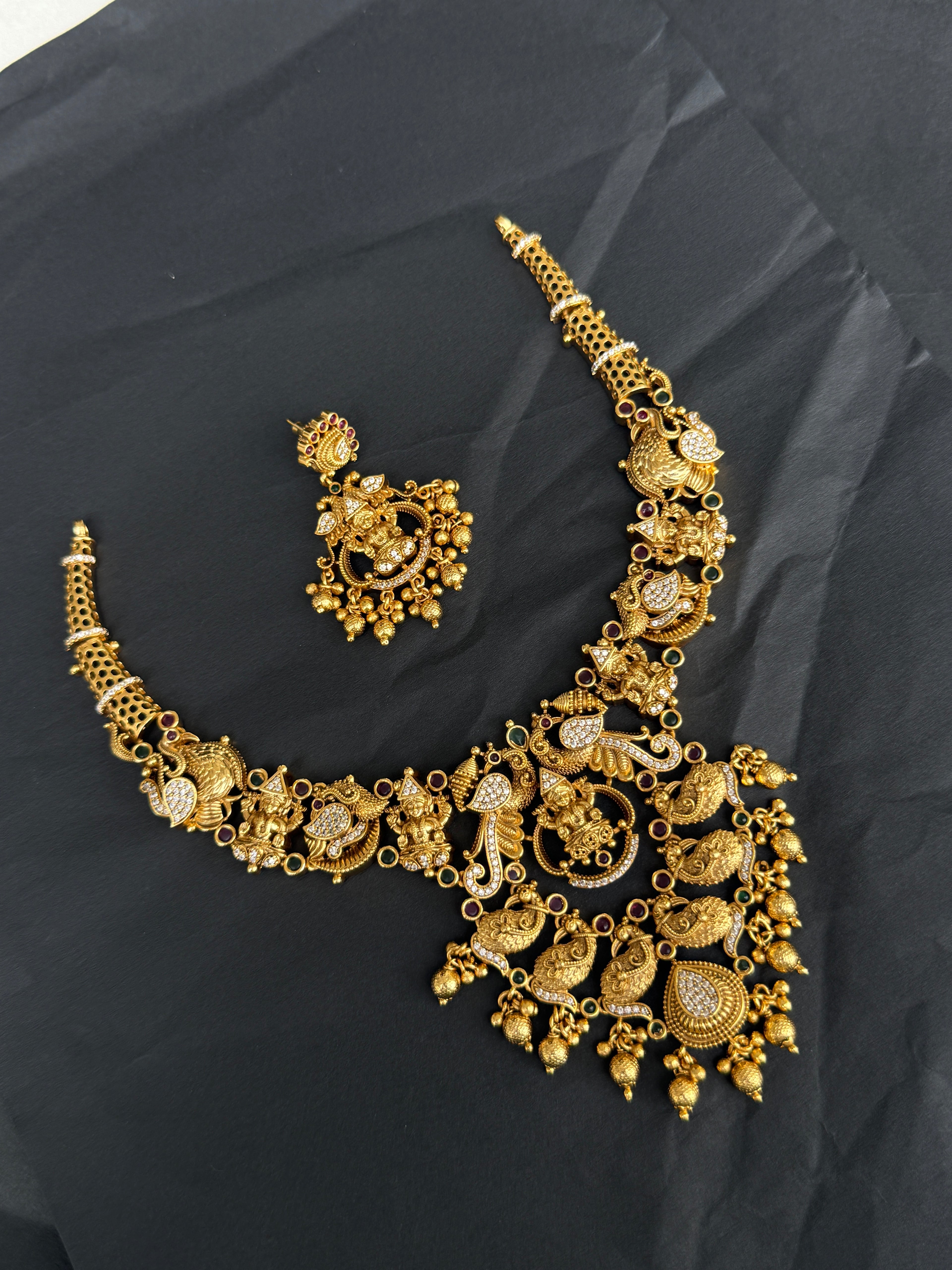 NS409 premium multi color nakshi kante Neckset with earrings