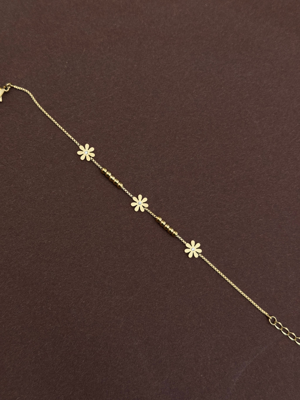 Ab548 anti tarnish flower 8 inches chain bracelet