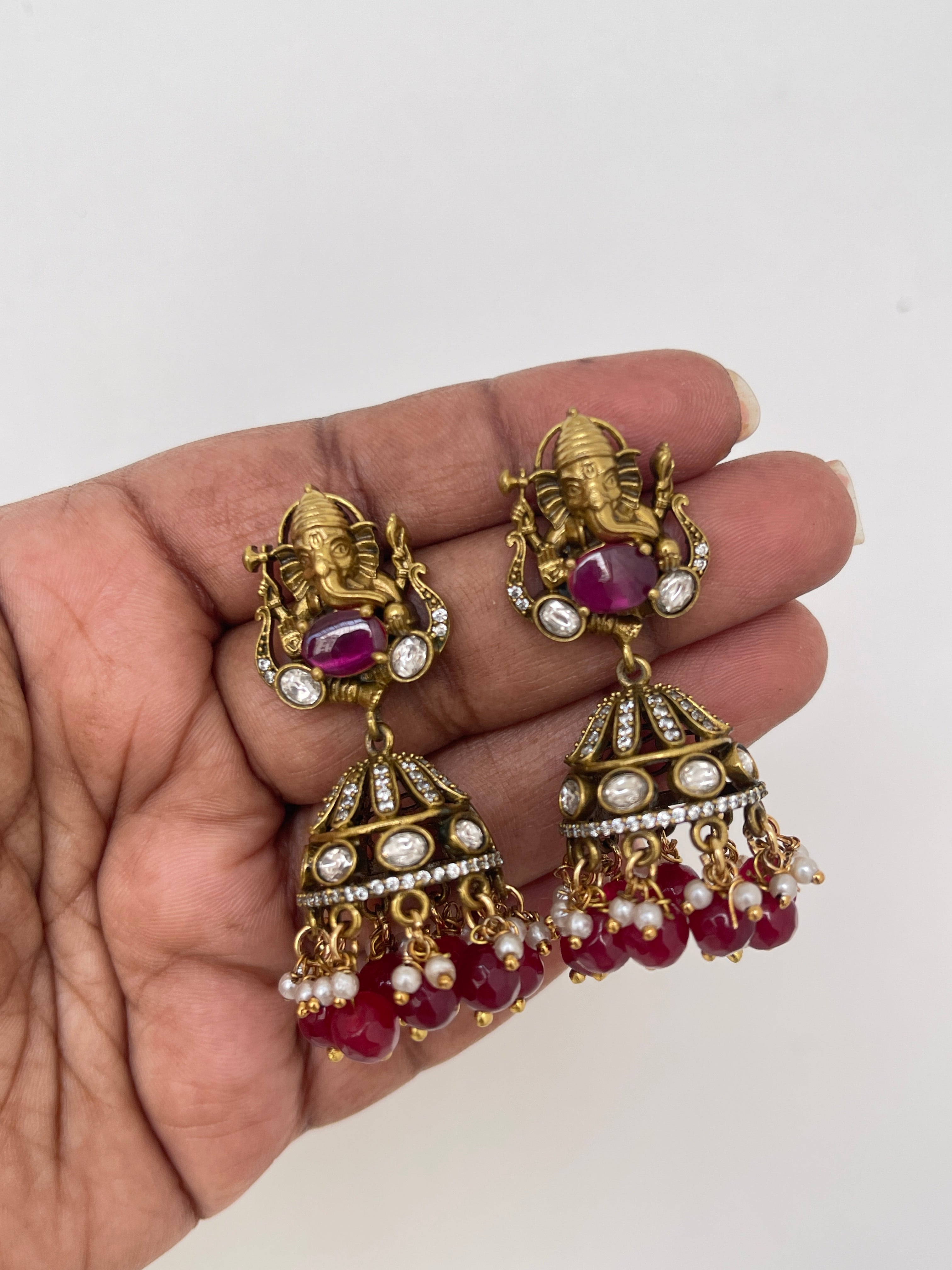 Ganesha Victorian jhumkas