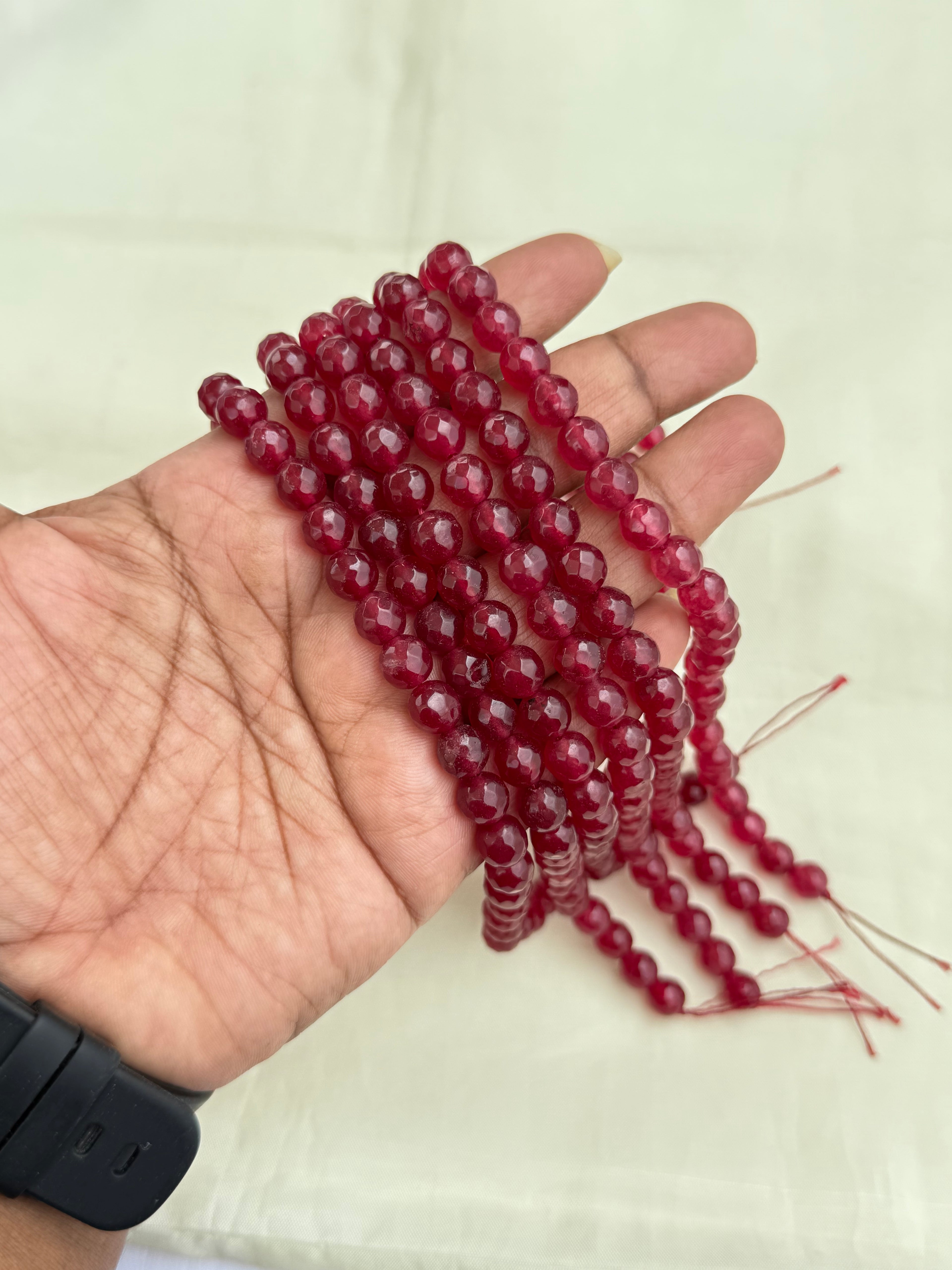 Rb001 onex beads in ruby and green..! Single line(250/-)