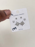 Silver Star pack of 3 studs
