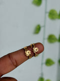 Panchaloham polished flower leaf toe rings tr011