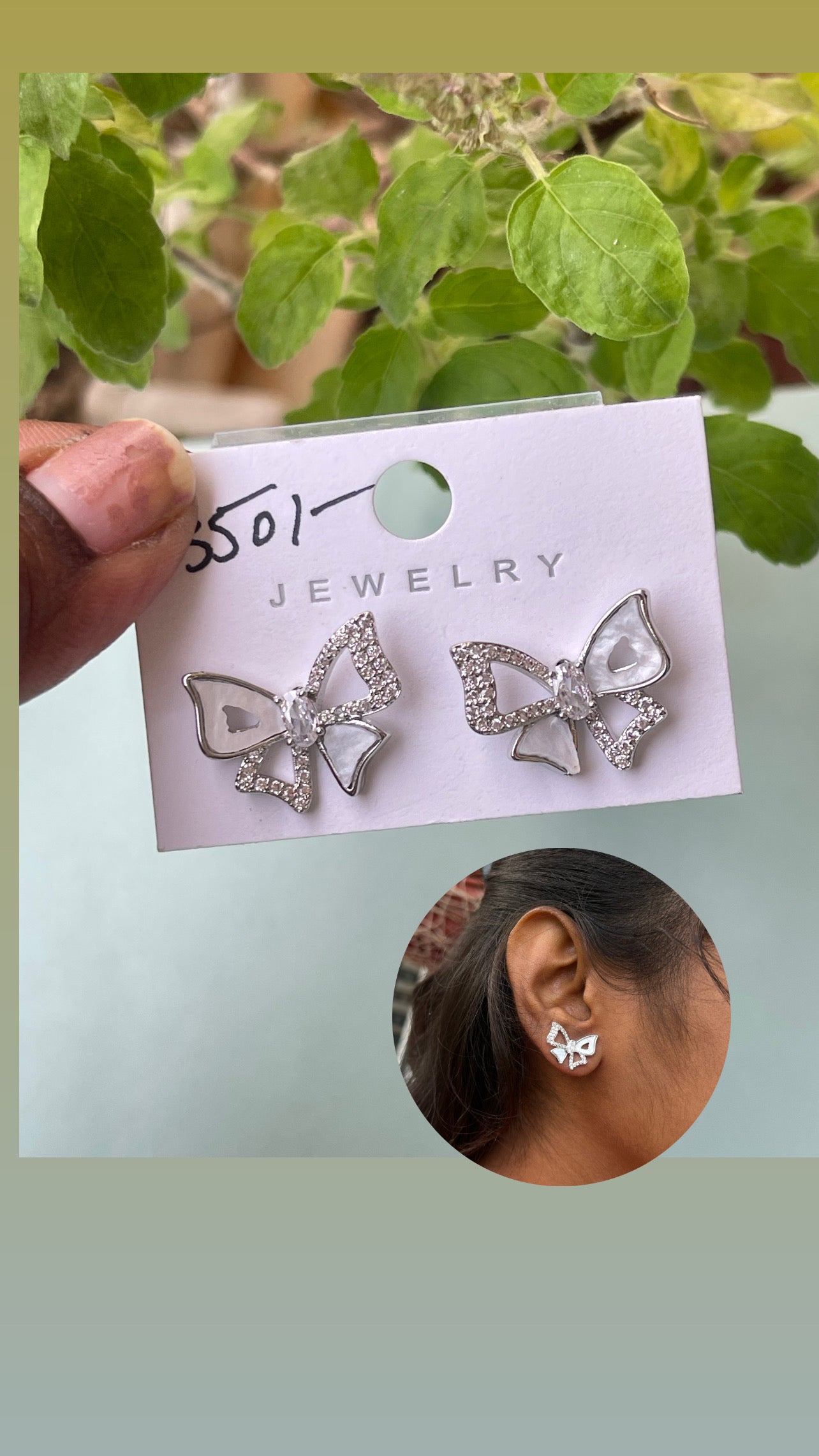 Silver butterfly studs ..!! Color won't fade