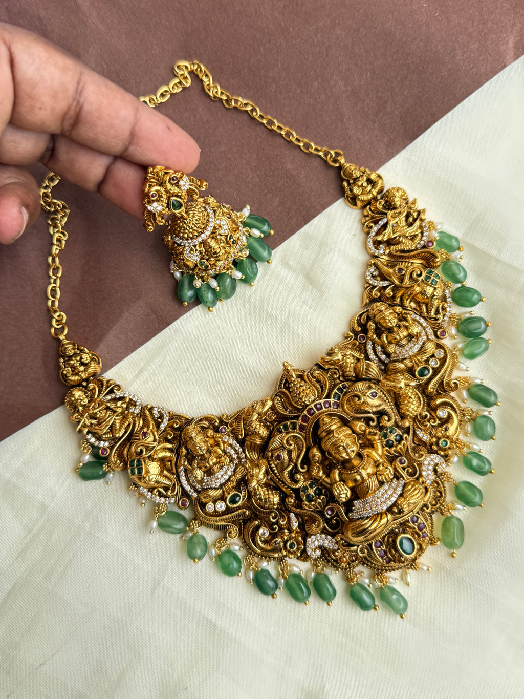 Ns316 3D nakshi Lakshmi Devi neckset