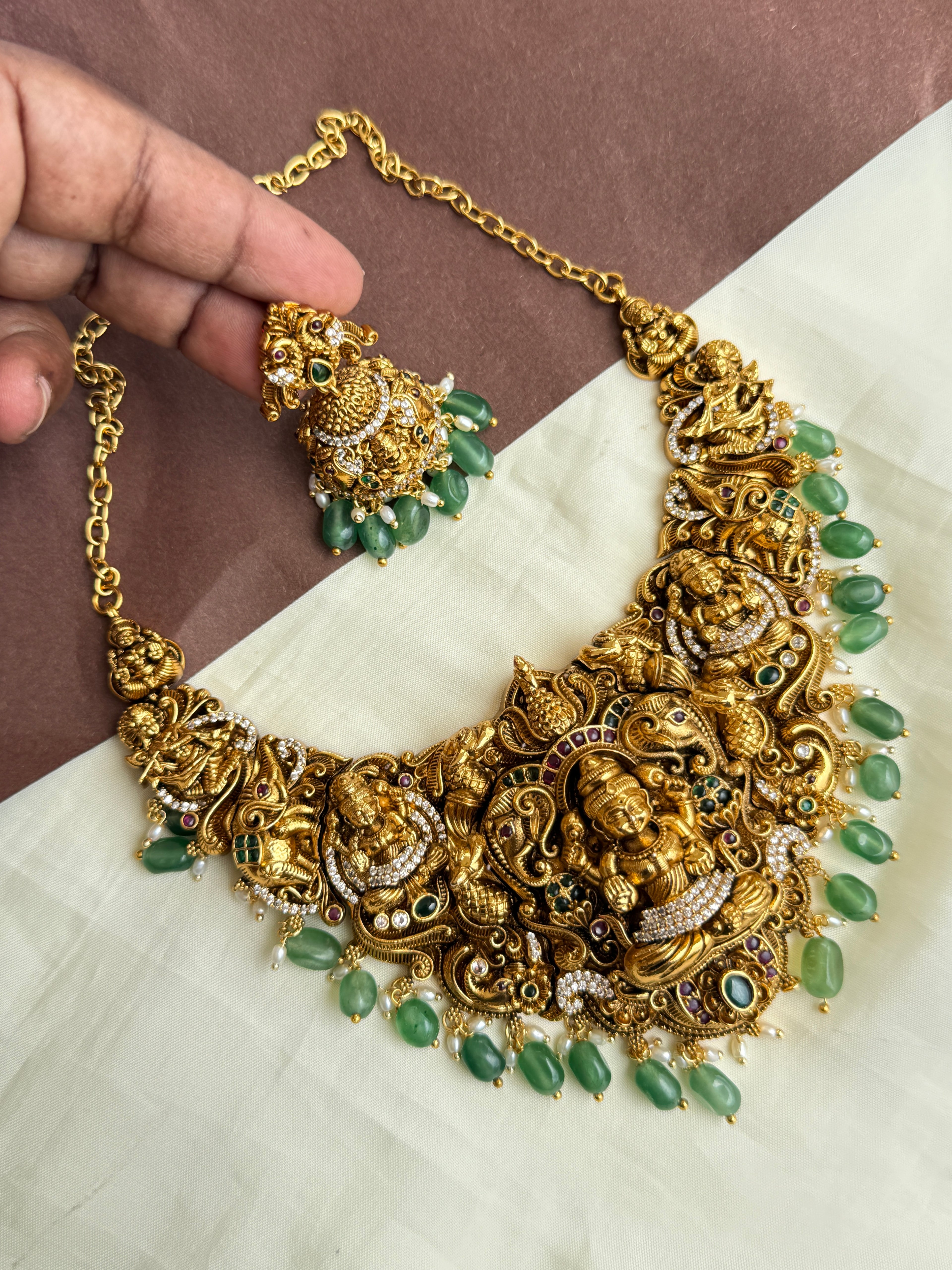 Ns316 3D nakshi Lakshmi Devi neckset
